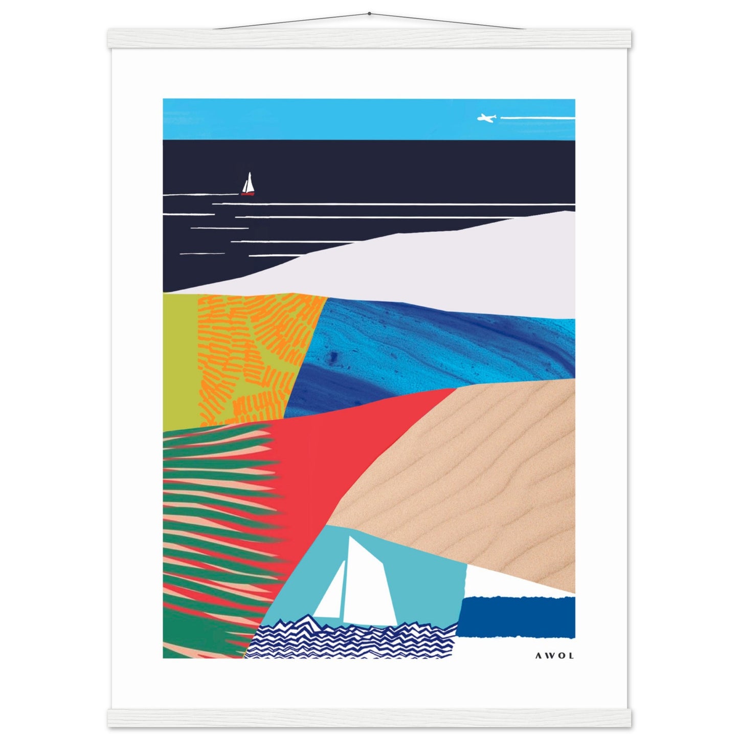 Tropical Paradise Art Print, Abstract Vacation Art: Poster with Hanger