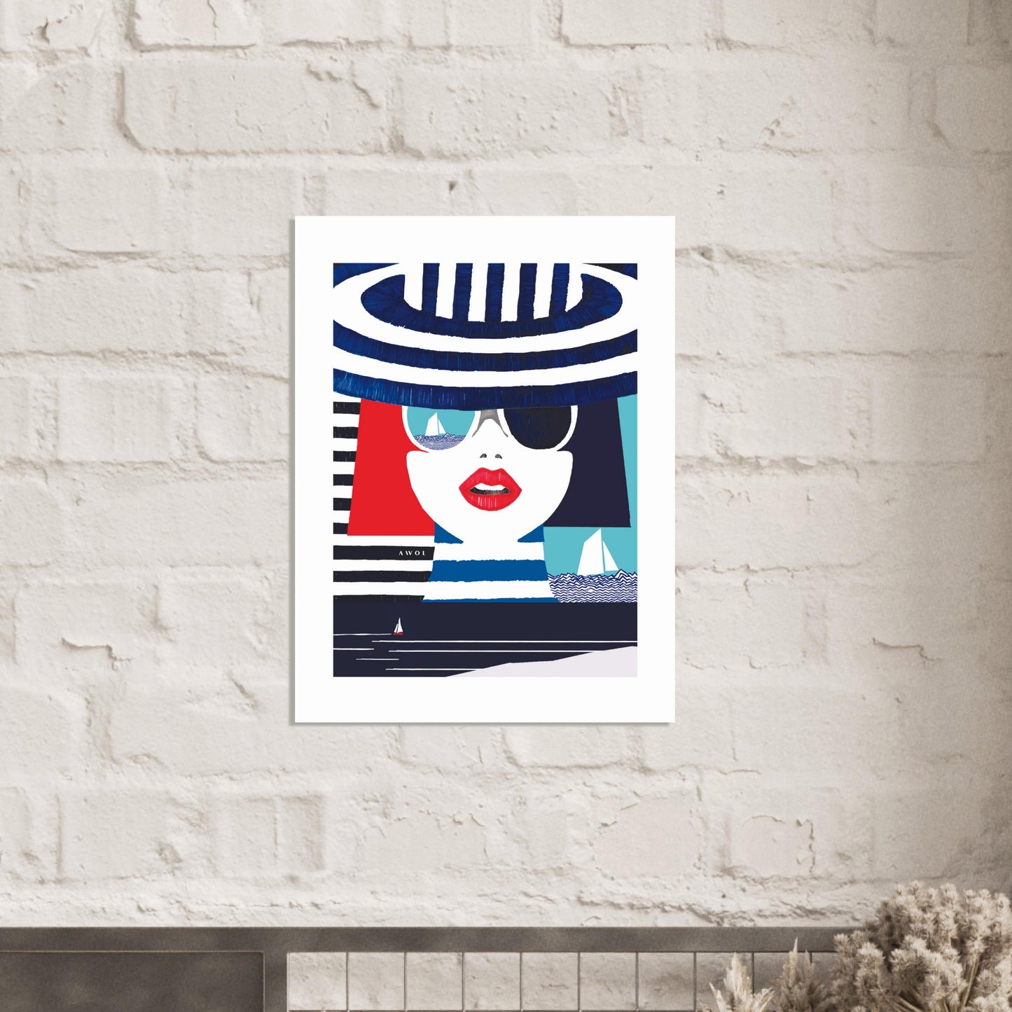 Portrait Of A Woman On The Riviera, Mediterranean Wall Art: Aluminum Print