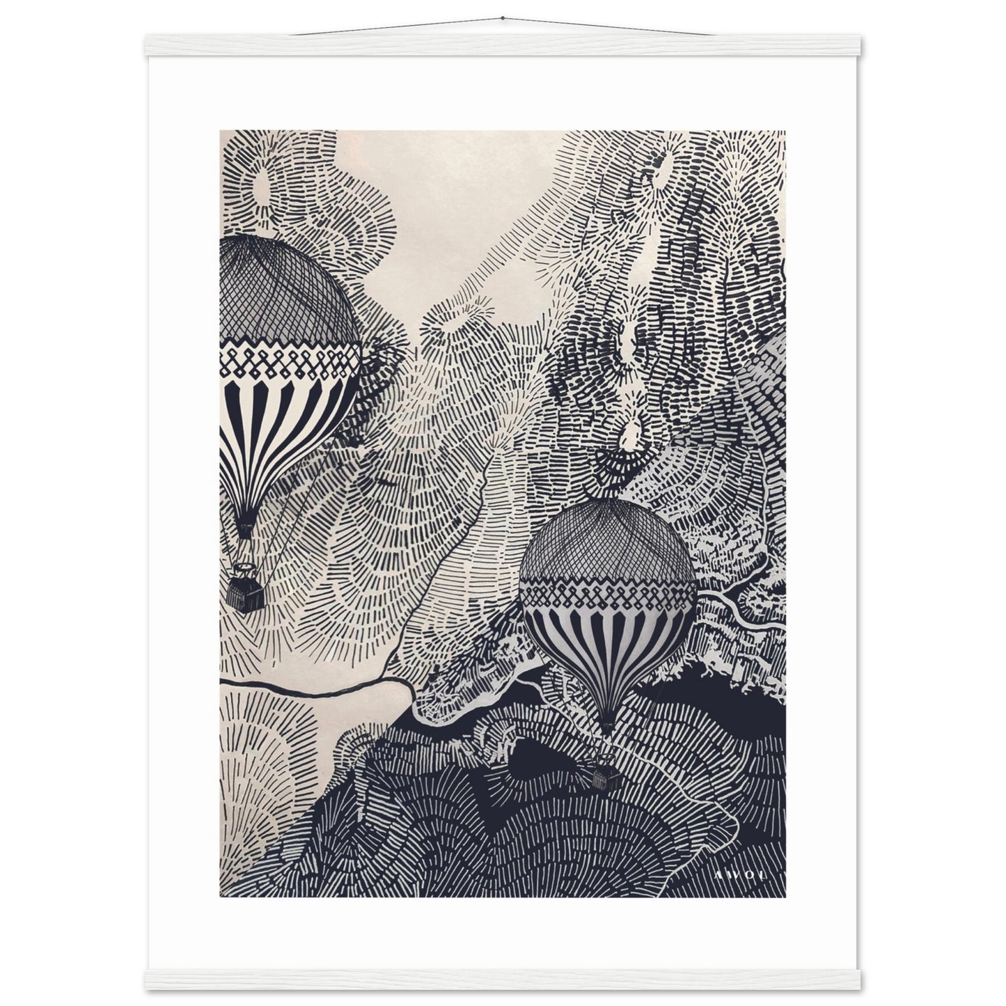 Dream Big Art Print: Vintage Travel In The Sky, Poster With Hanger