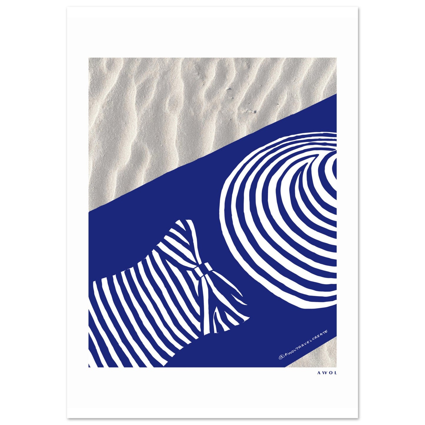 Woman In Oversized Blue Striped Hat Tanning On The Beach: Vacation Vibes Classic Matte Paper Poster