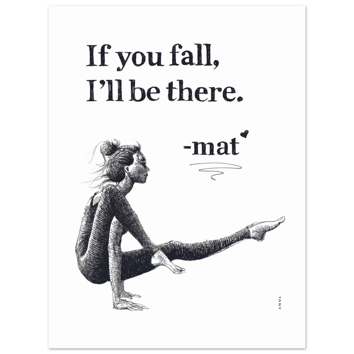 Inspiring Zen Illustration, Mindful Yoga Pose Artwork: Aluminum Art Print