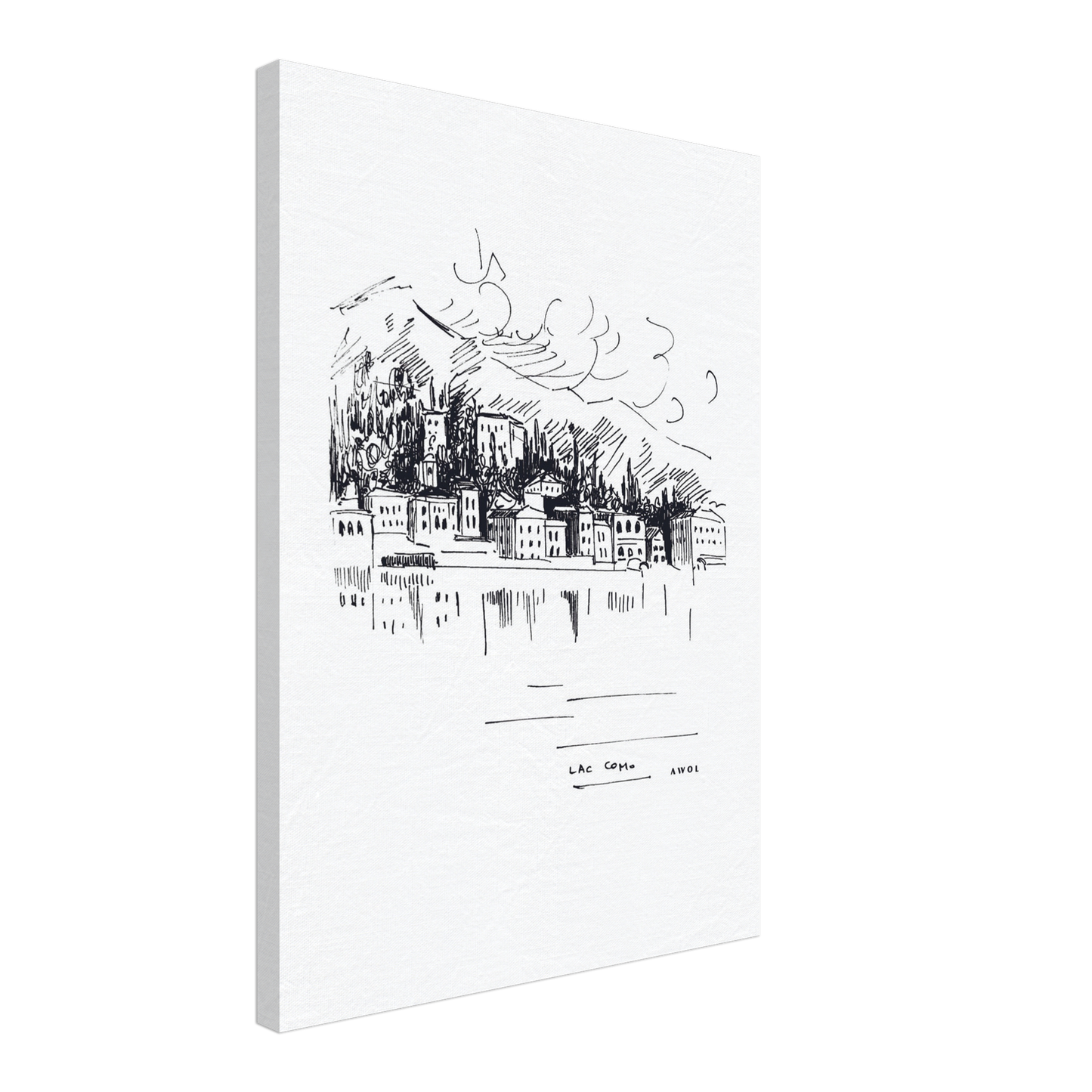 Italian Scenery Wall Art With Villas On A Hill In Lake Como, Canvas Print