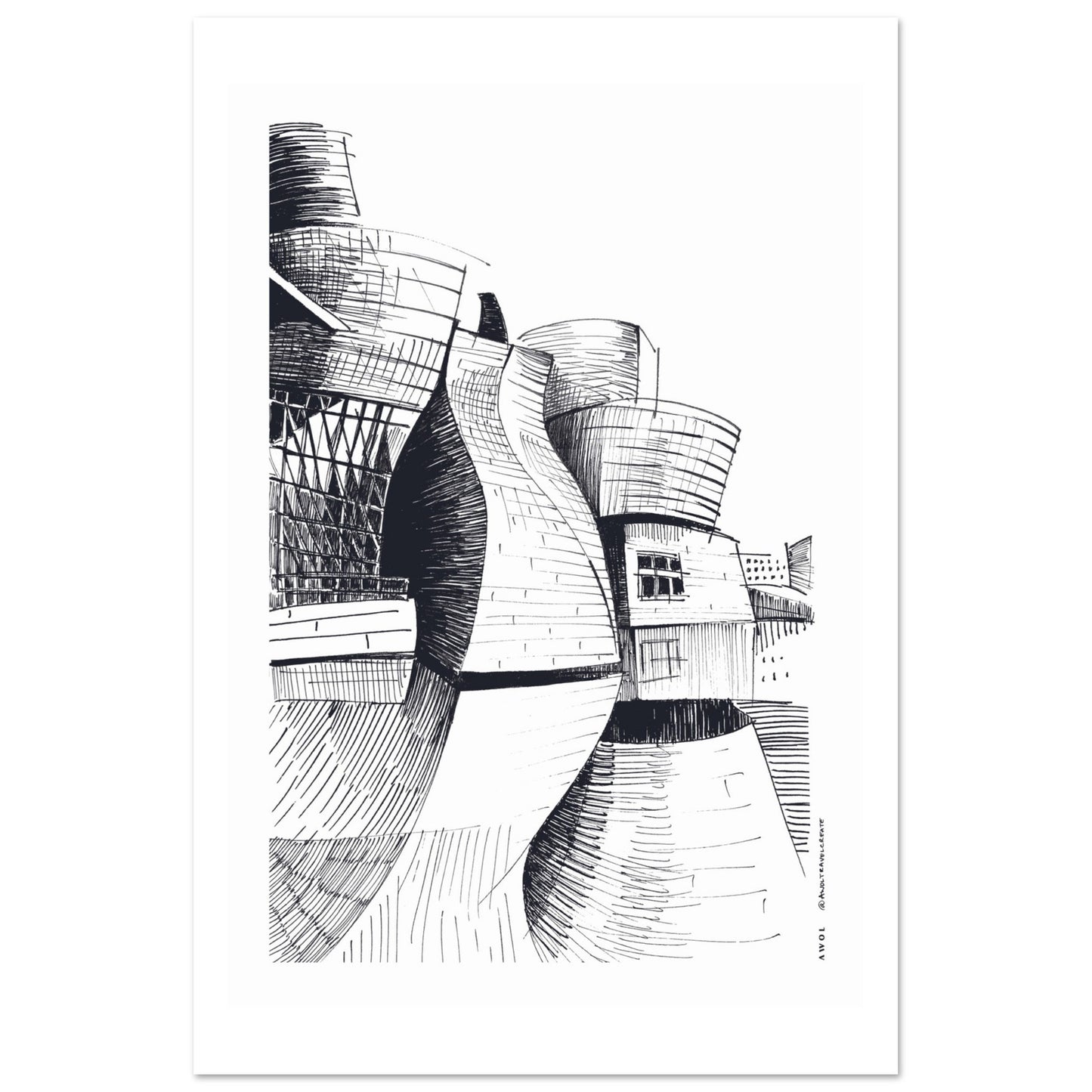 Guggenheim Bilbao, Modern Architecture Masterpiece: Poster Print