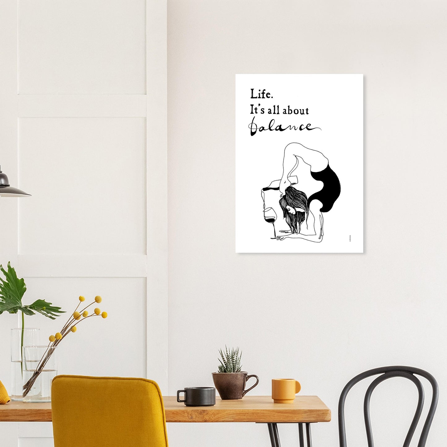 Funny Life Quote and Modern Spirituality Art Print: Yoga Poster Print