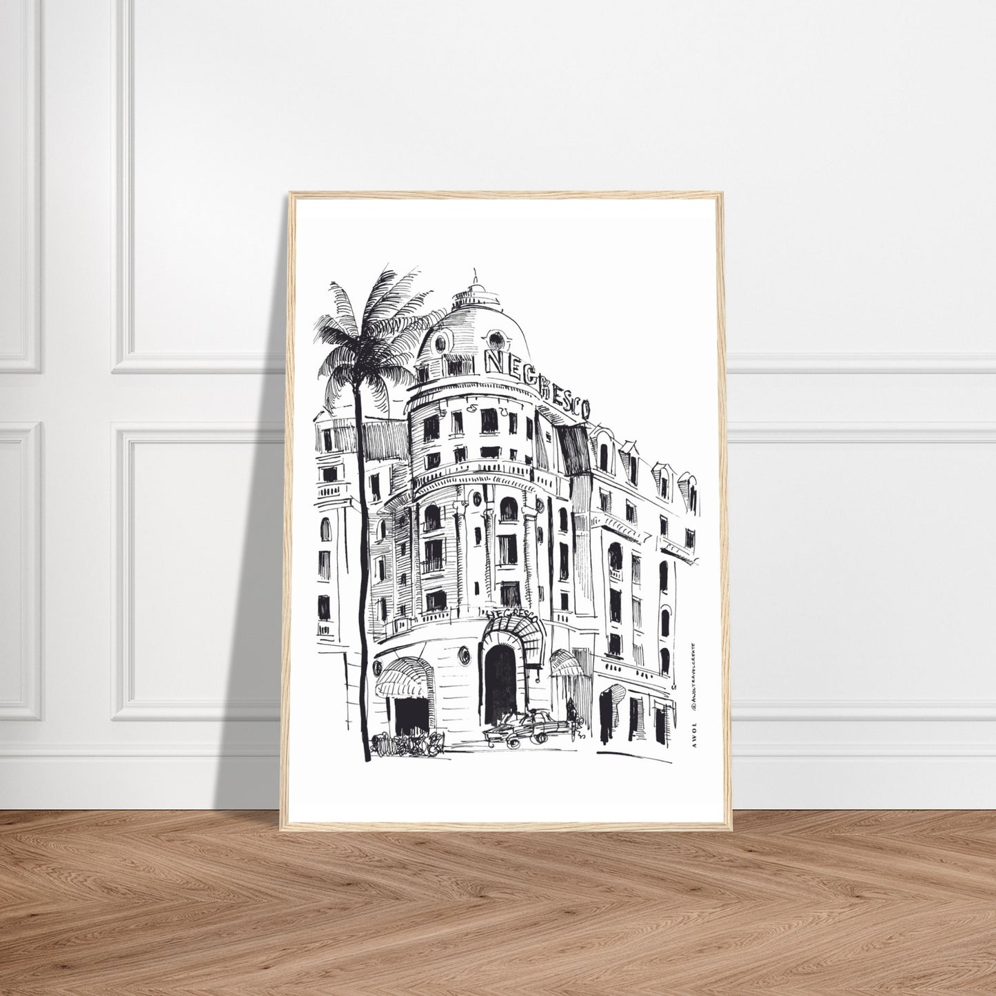 Palm Trees On The French Riviera: Côte d'Azur Framed Art Print