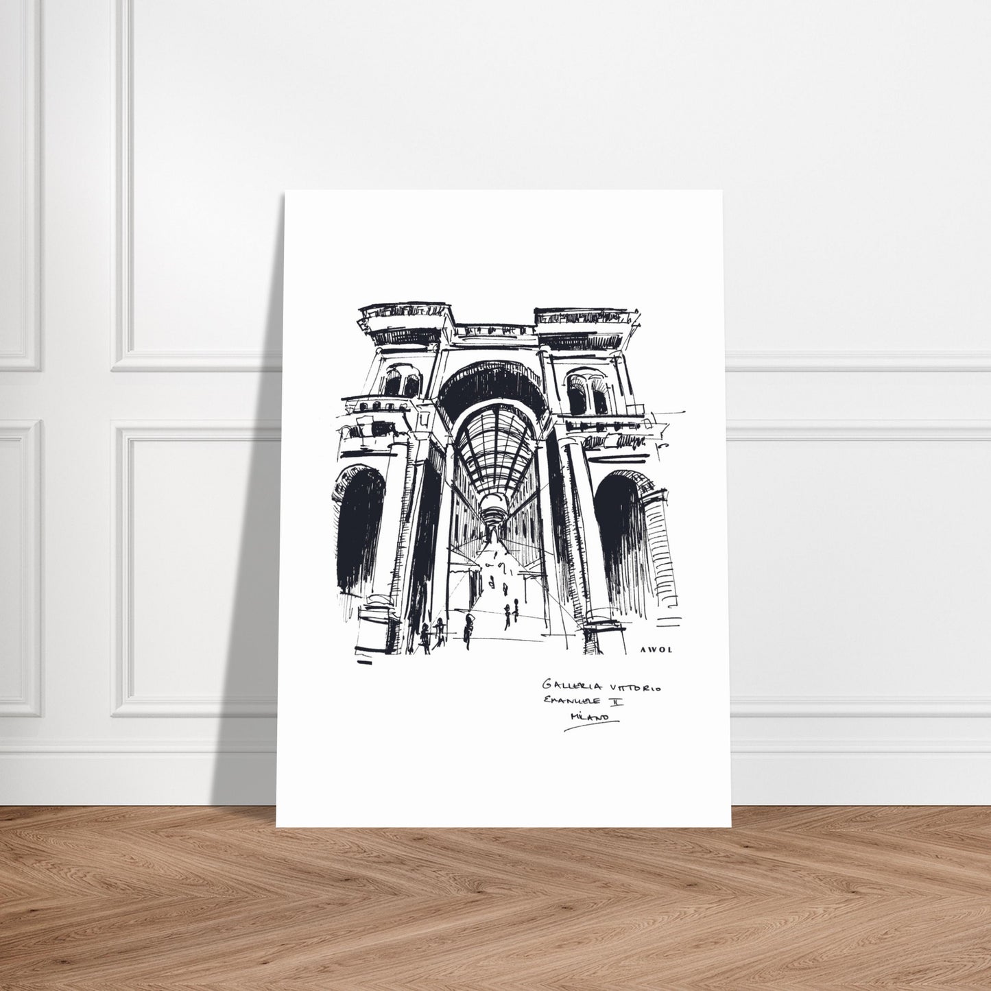 Milan City Art Print With Luxury Shopping Elegance: Poster Print