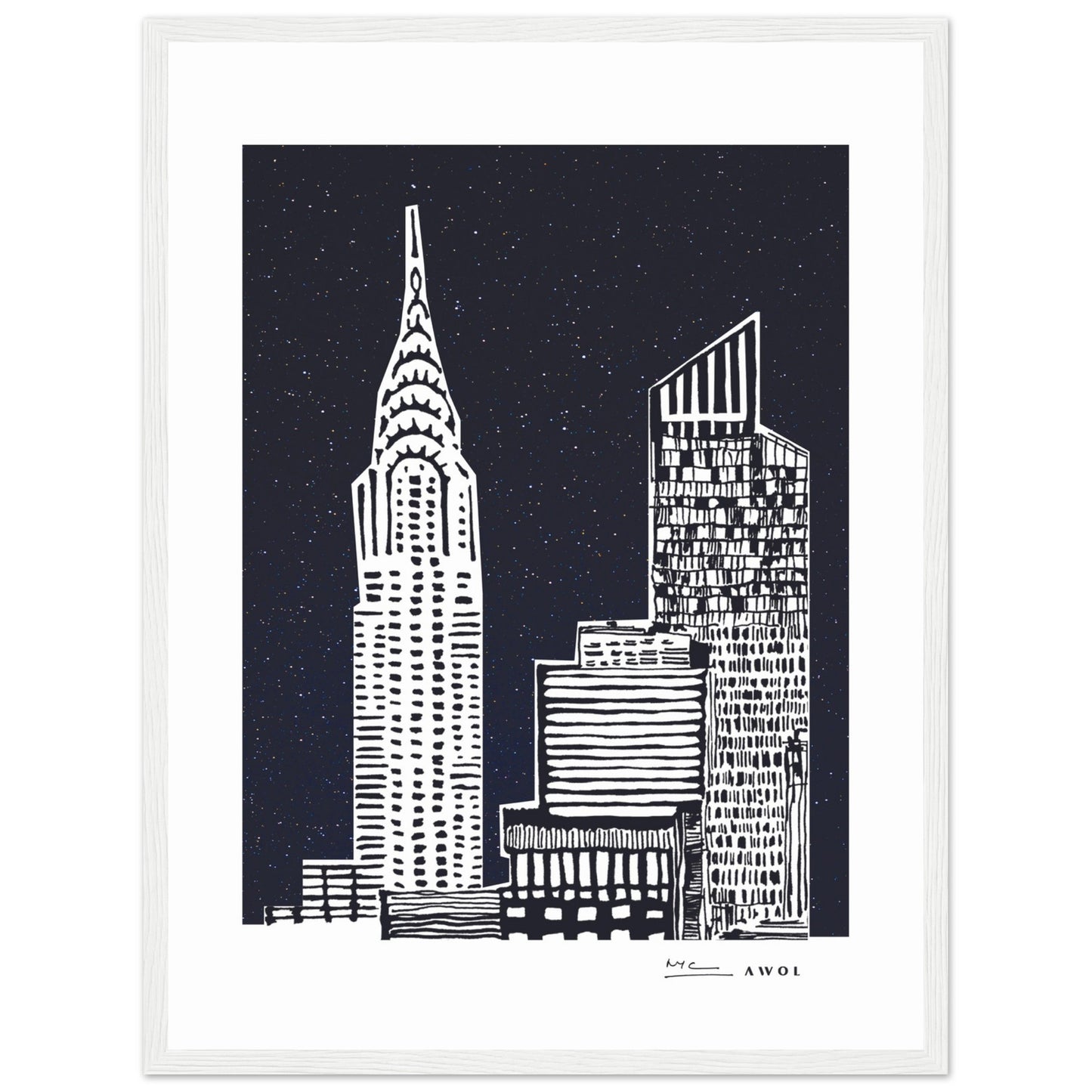 New York City At Night, Manhattan Abstraction: Framed Art Print