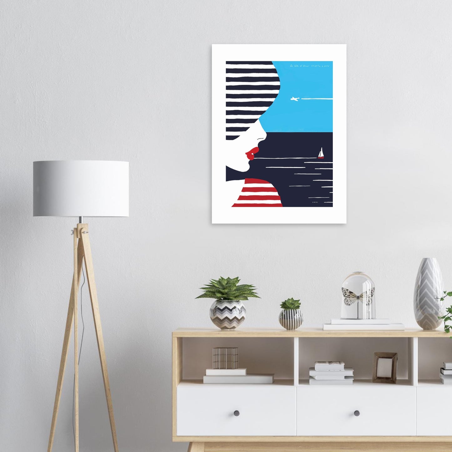 Colourful Beach Portrait Of A Woman By The Sea: Aluminum Art Print