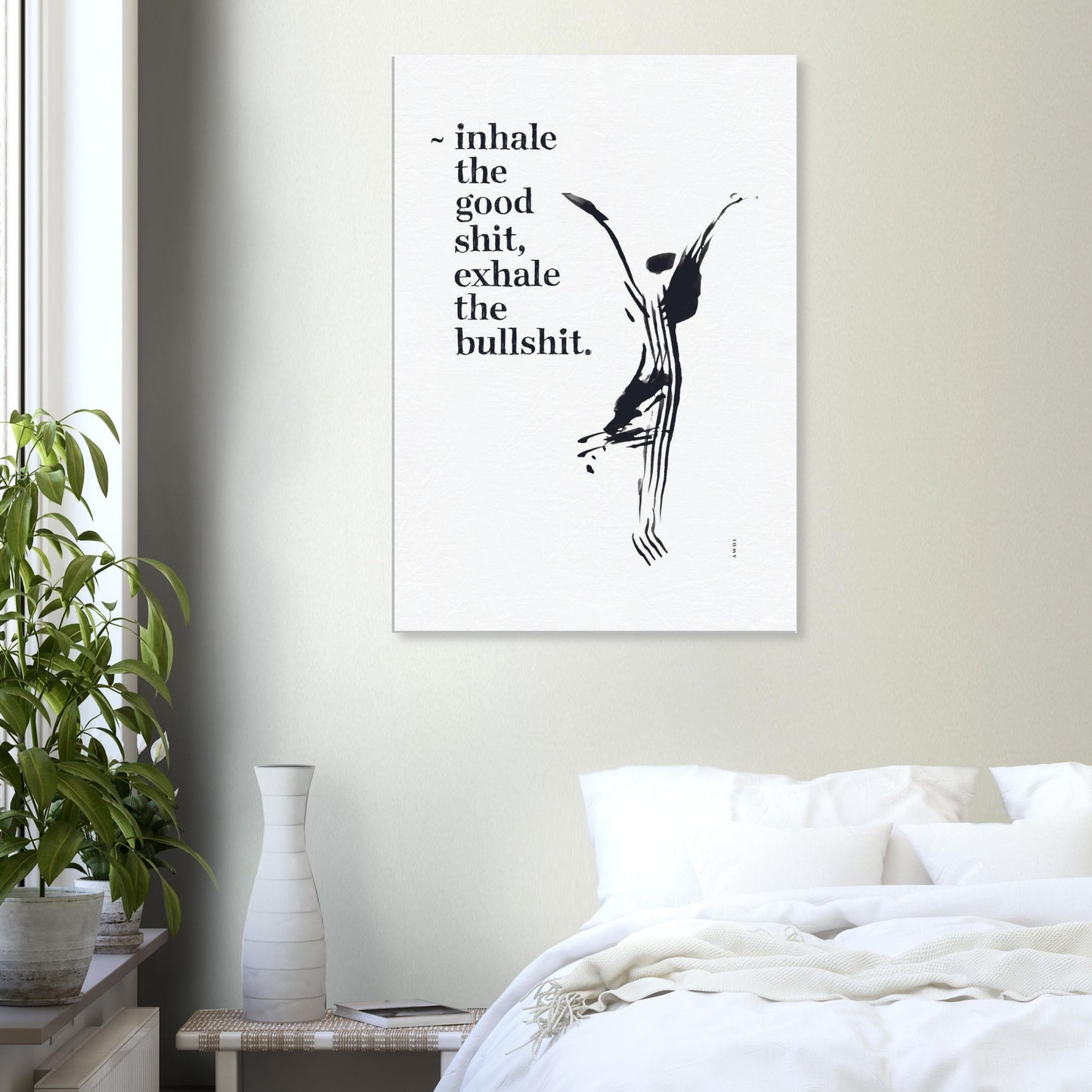 Modern Spiritual Wall Art With Quote And Yoga Pose: Art On Canvas Print