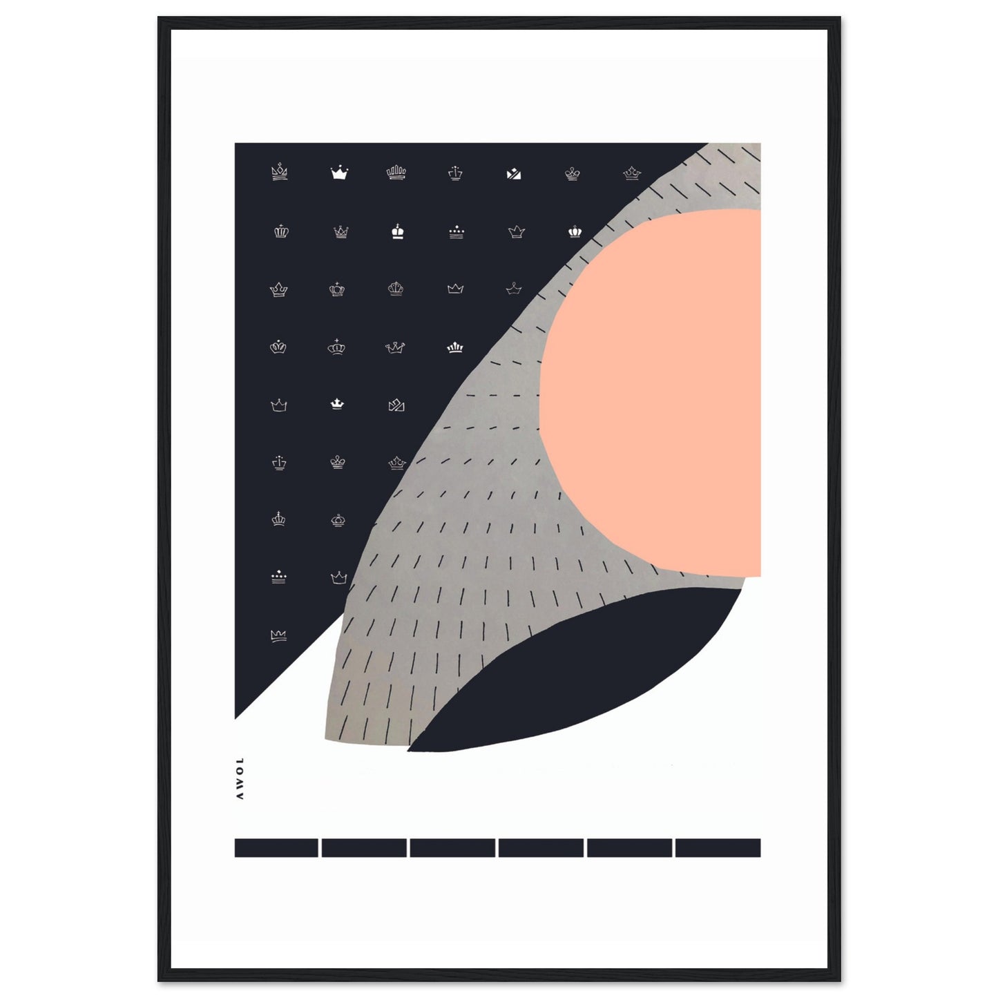 Minimalist Wall Art, Scandinavian Art Print With Abstract Graphic Shapes: Framed Art Print