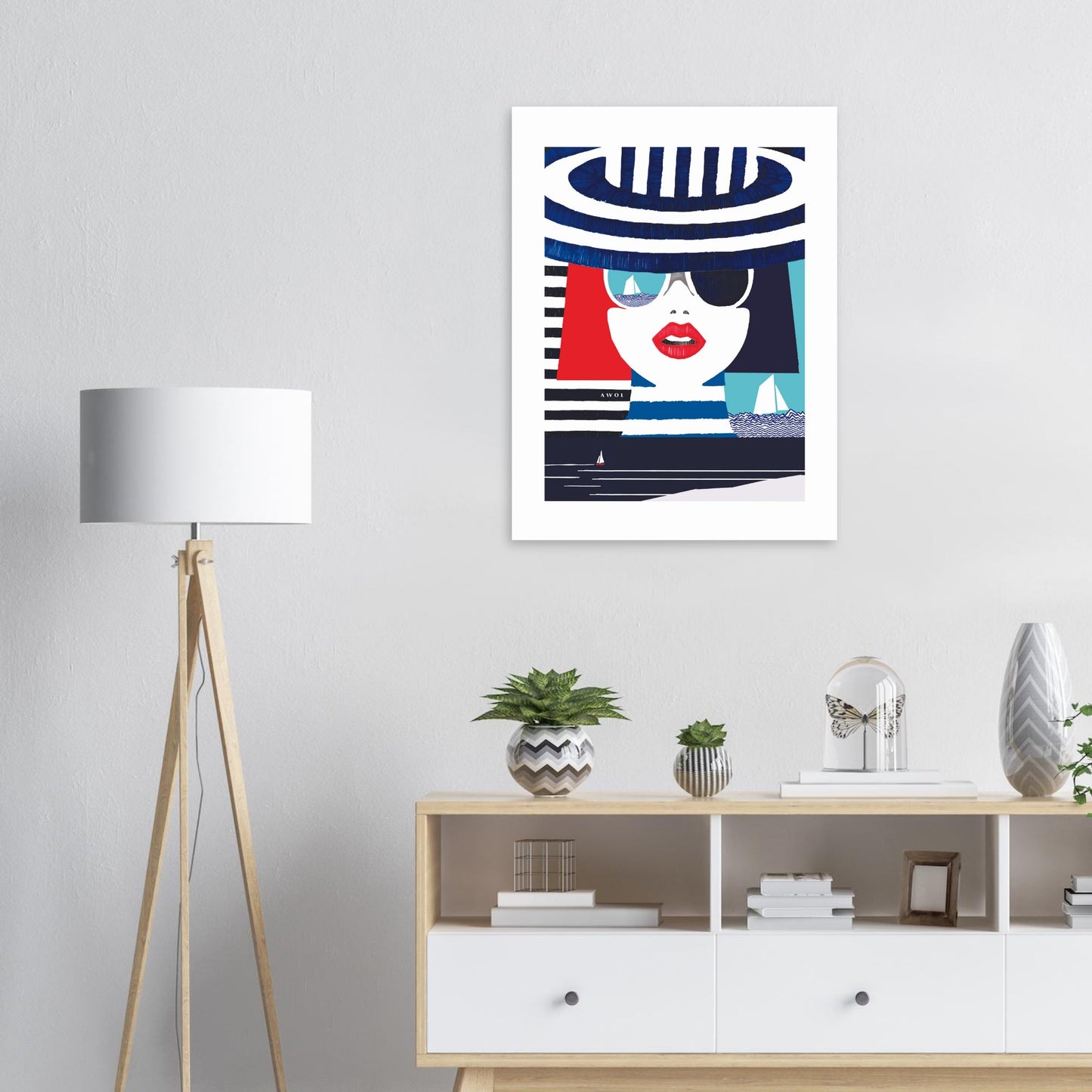 Portrait Of A Woman On The Riviera, Mediterranean Wall Art: Aluminum Print