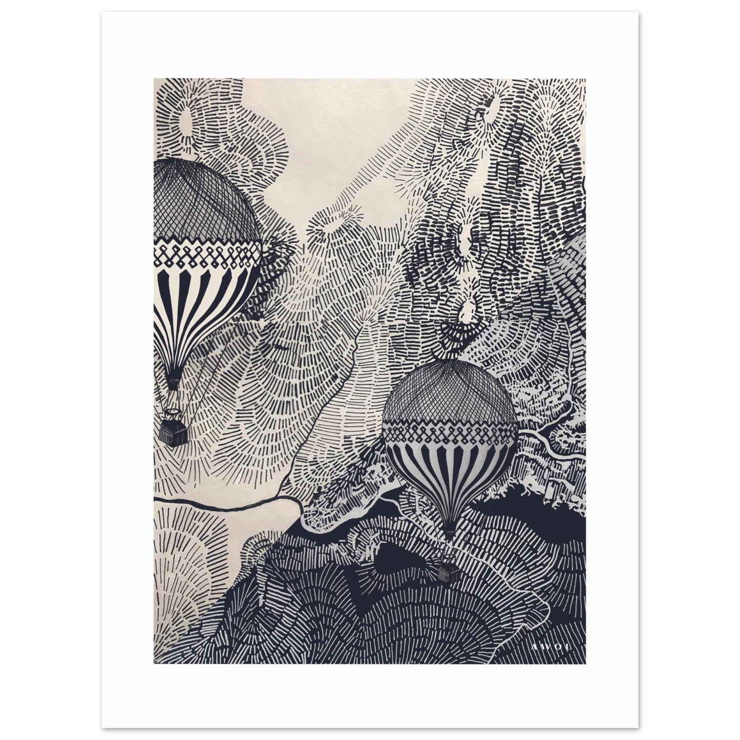 Dreaming Big: Vintage Balloon Adventures In The Sky, Aluminum Art Print