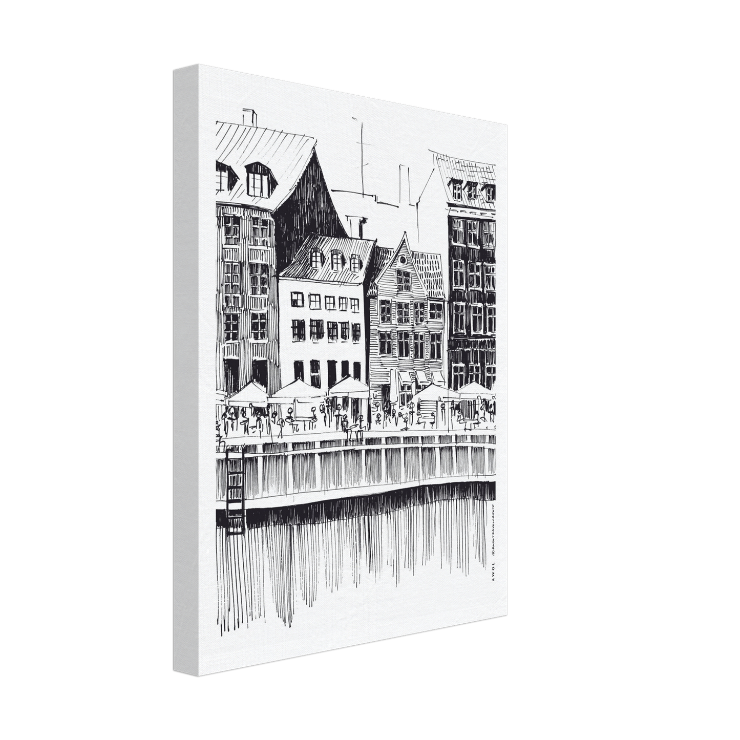 Saturday Afternoon On Nyhavn Canal In Copenhagen, Denmark: Canvas Art Print