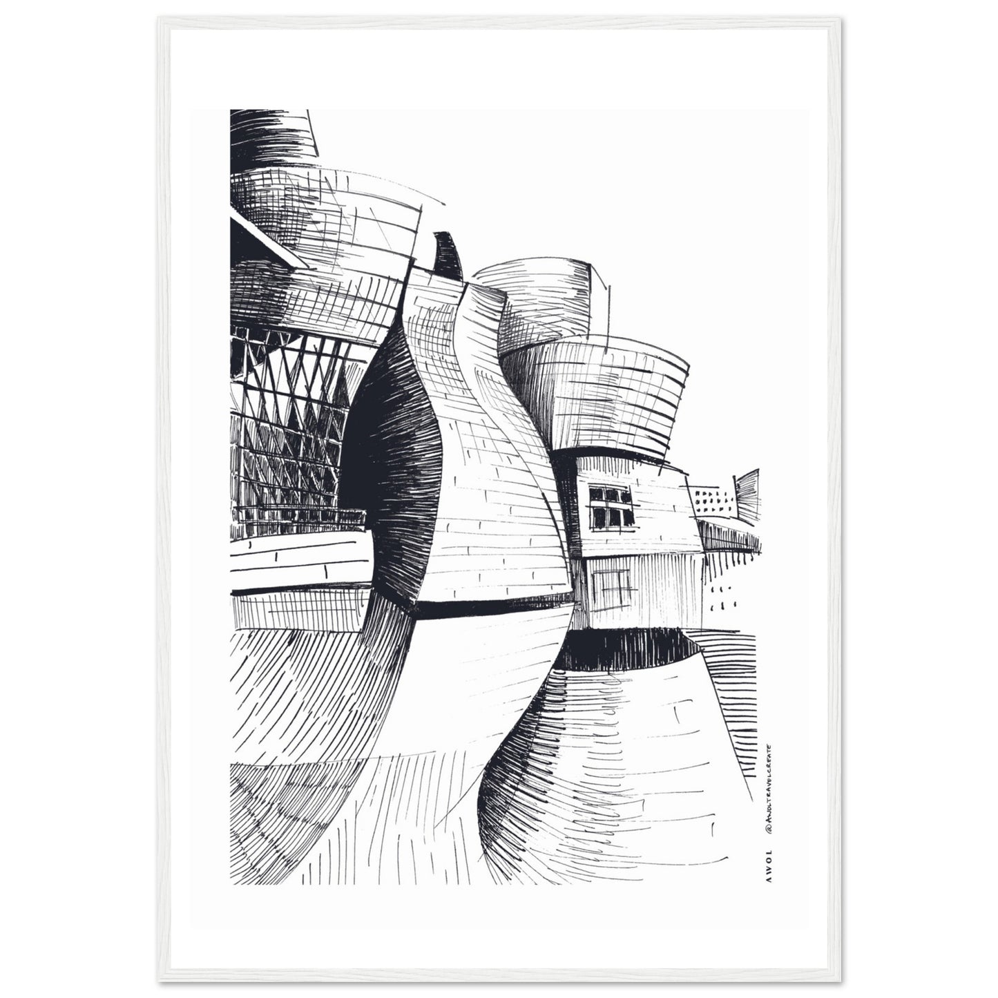 The Guggenheim Bilbao, Modern Architecture Masterpiece: Framed Art Print