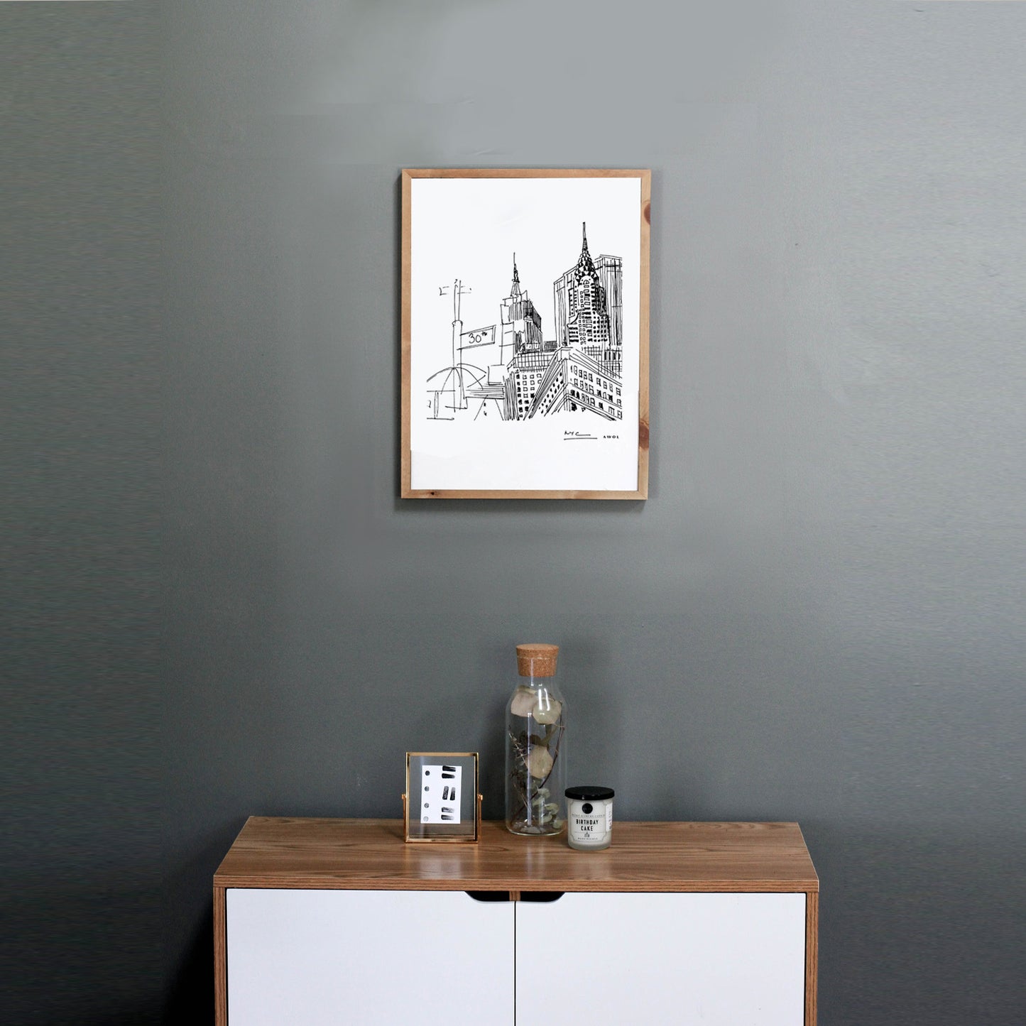 New York City Skyline Art, Iconic Skyscrapers: Poster Print