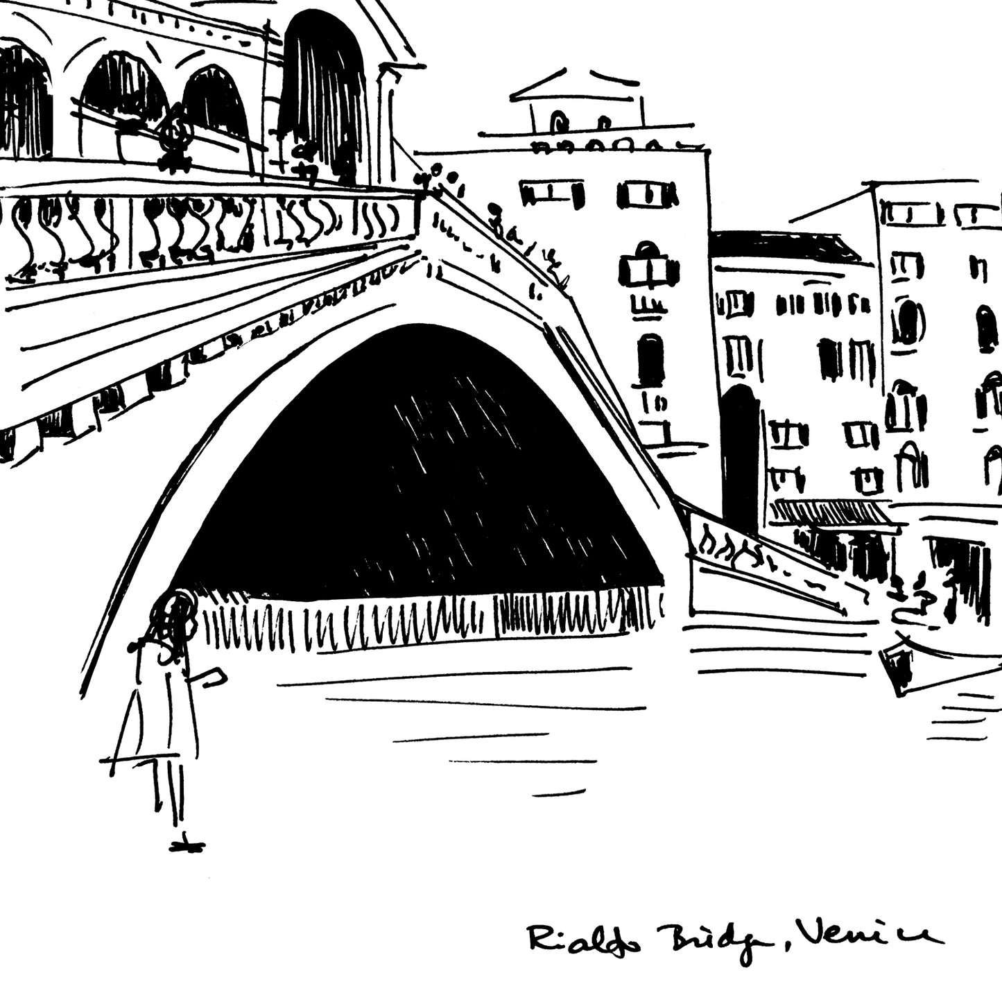 Venice Canal, Rialto Bridge: Canvas Print
