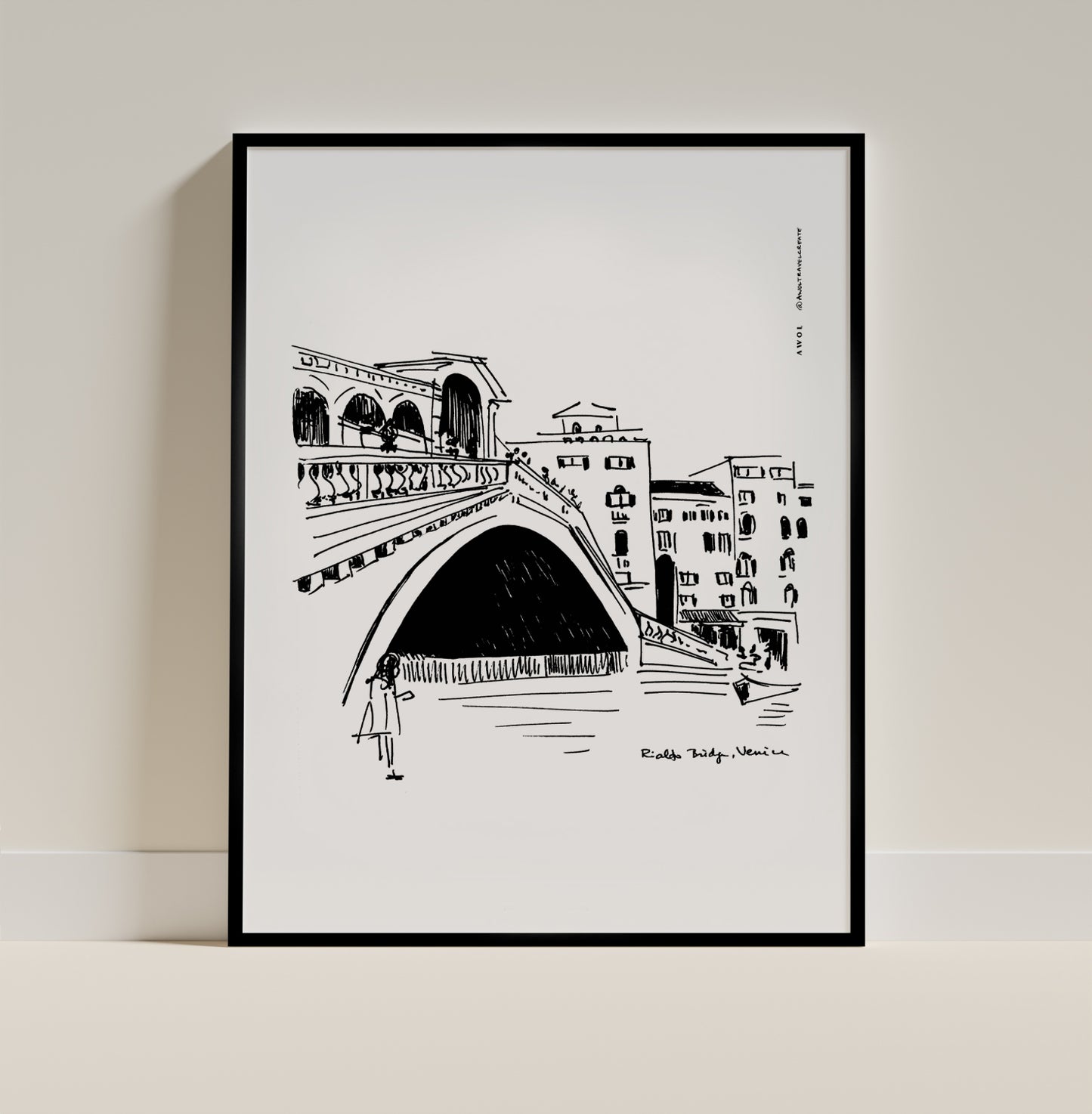 Venice Canal, Rialto Bridge: Classic Matte Paper Poster
