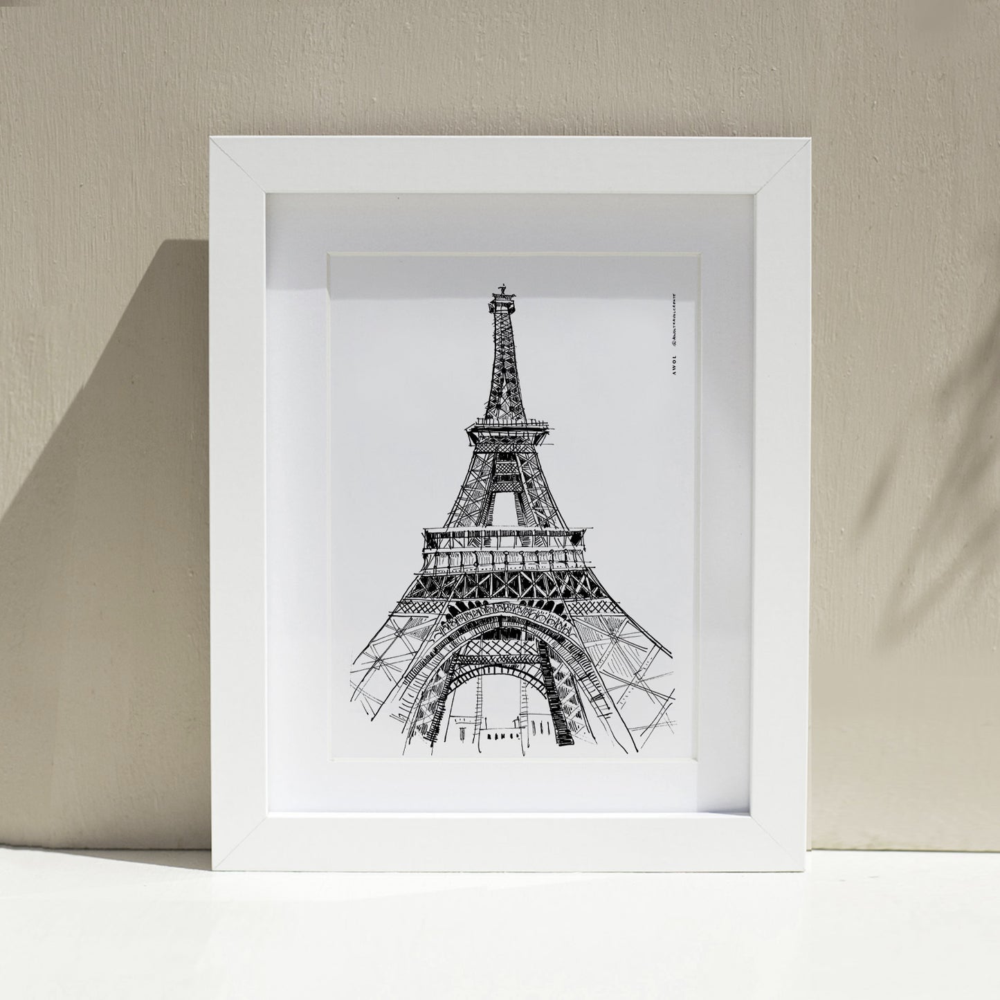 Paris Wall Art, Eiffel Tower In Black And White Art Print: France Travel Poster