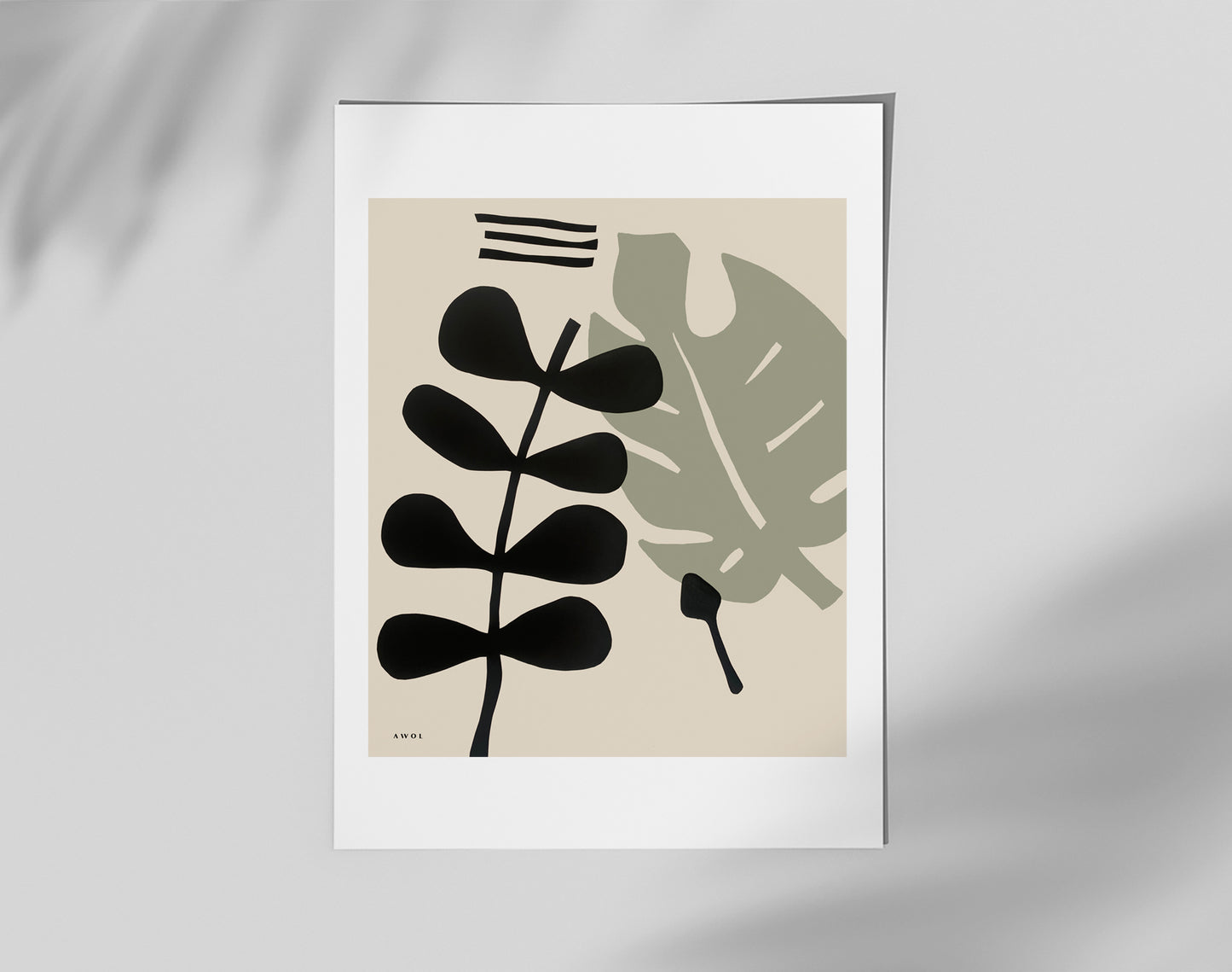 Modern Botanical Wall Art, Poster with Hanger