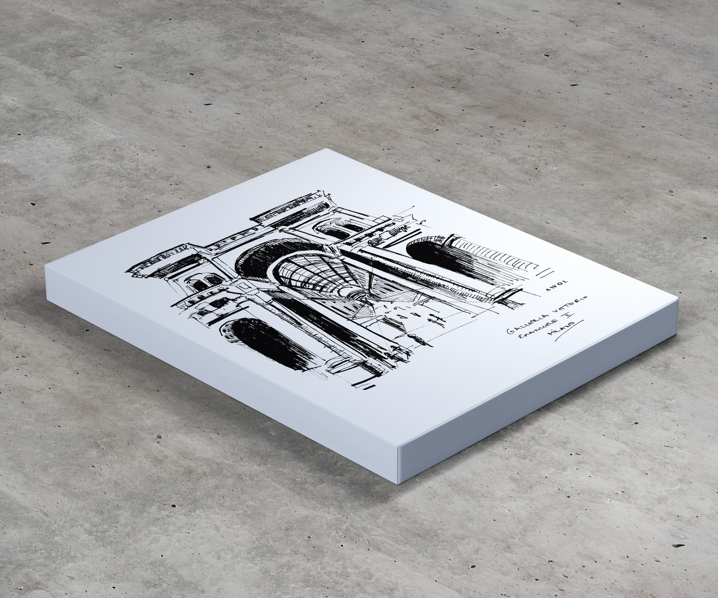 Milan City Elegance, Luxury Shopping Landmark Art: Canvas Print