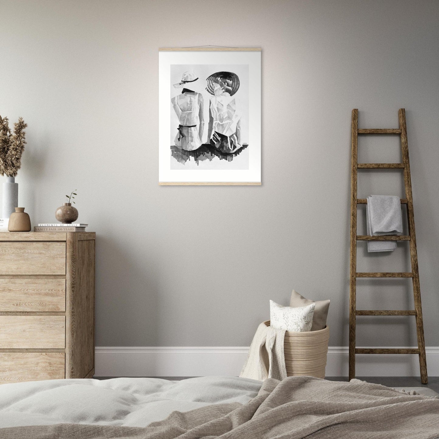 A Summer Day By The Sea: Friends In The Sun Portrait, Wall Poster Print with Hanger - Creations Awol