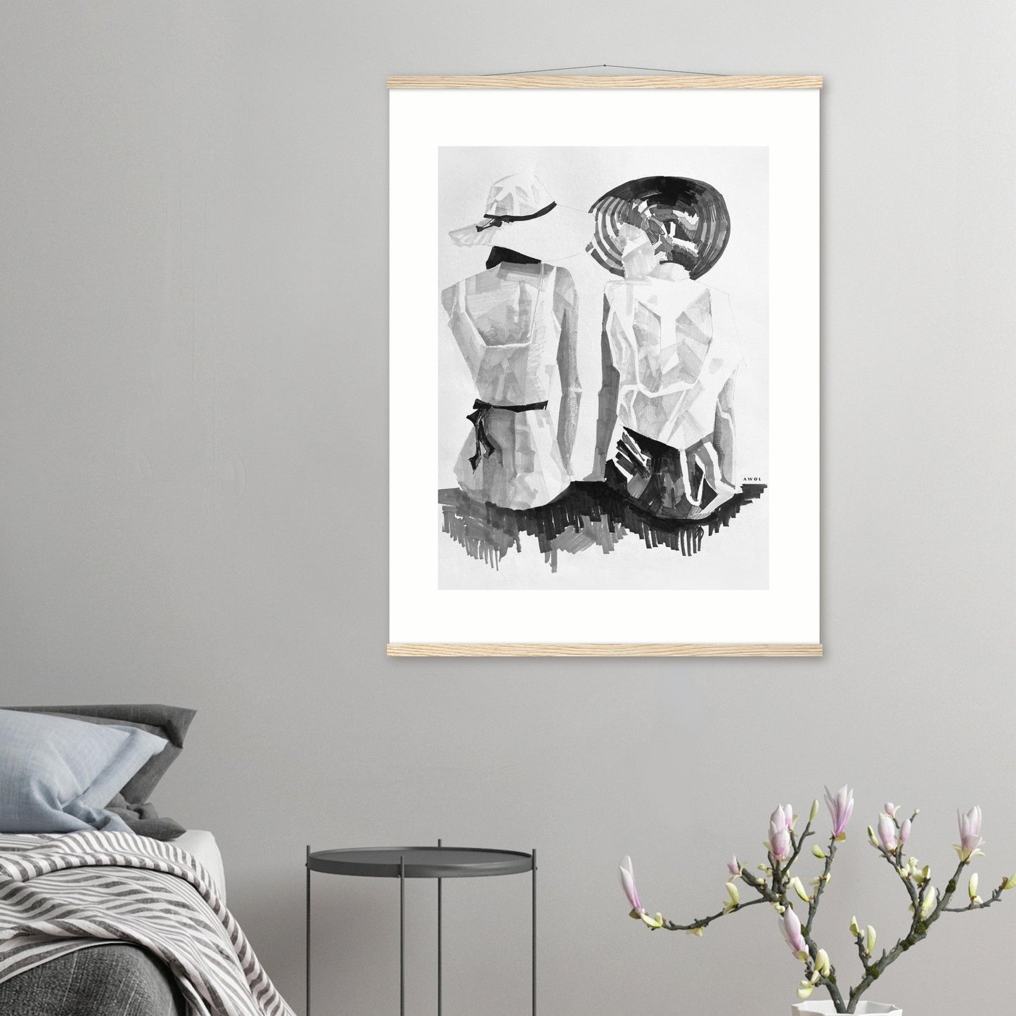 A Summer Day By The Sea: Friends In The Sun Portrait, Wall Poster Print with Hanger - Creations Awol