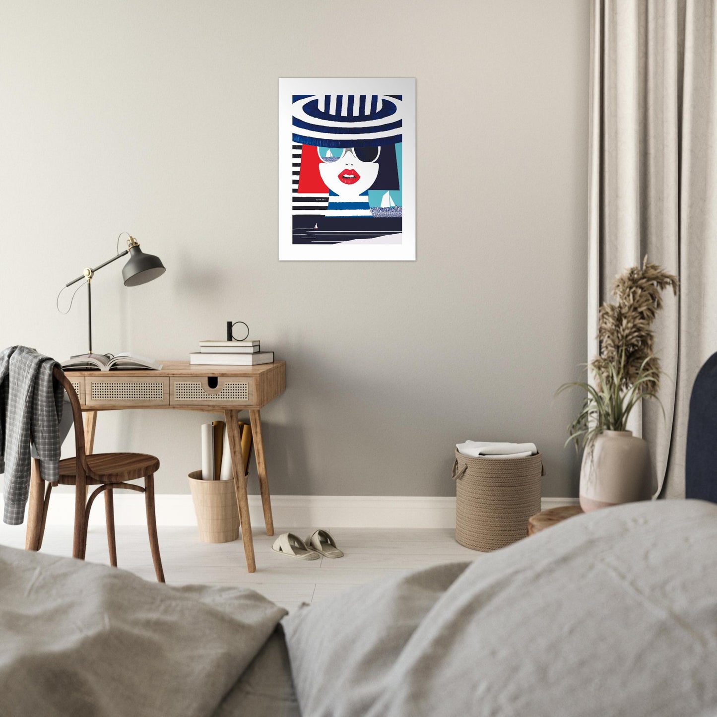 Portrait Of A Woman On The Riviera, Mediterranean Wall Art: Aluminum Print