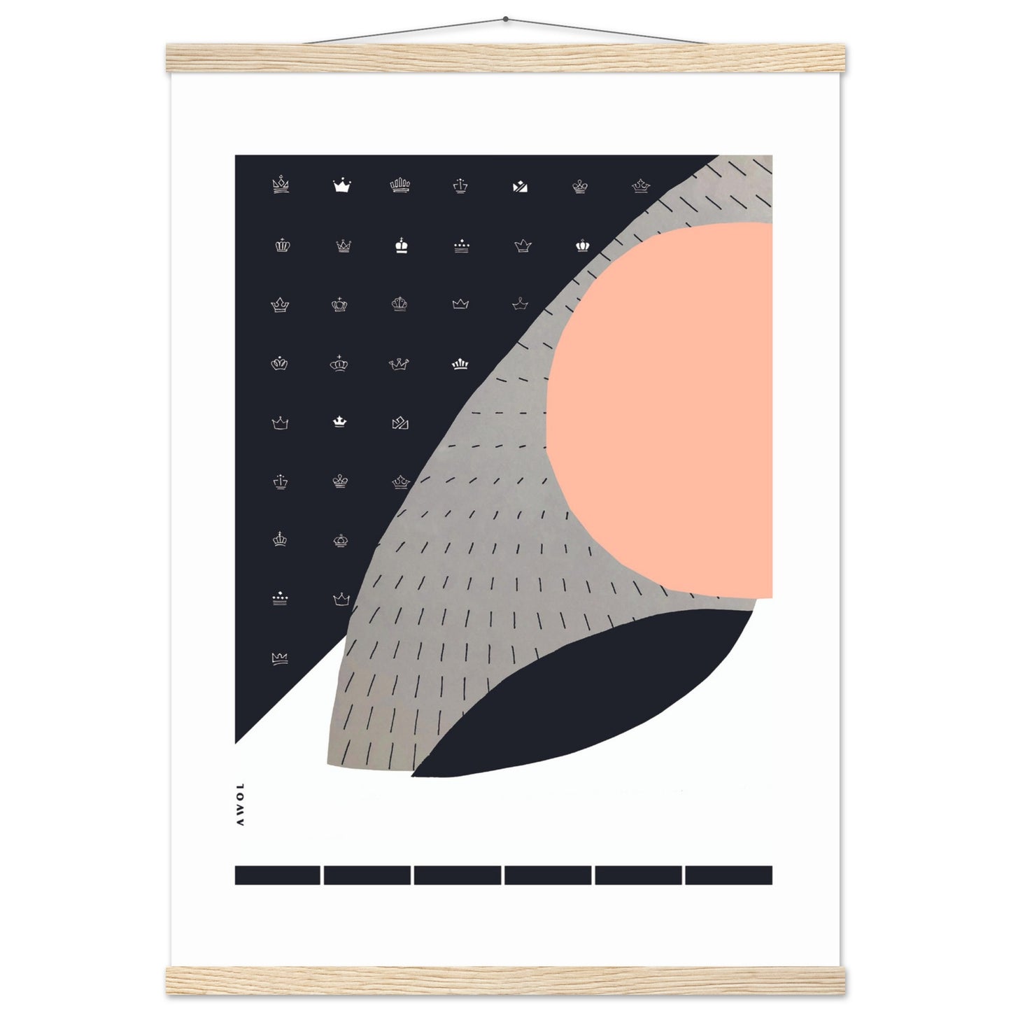 Scandinavian Art Print With Minimalist Pattern, Collage Art: Poster with Hanger