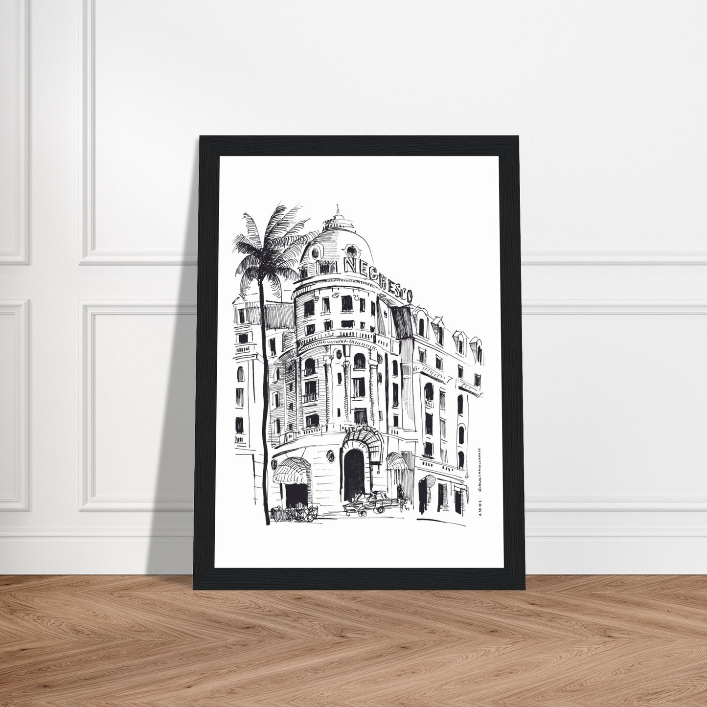 Palm Trees On The French Riviera: Côte d'Azur Framed Art Print