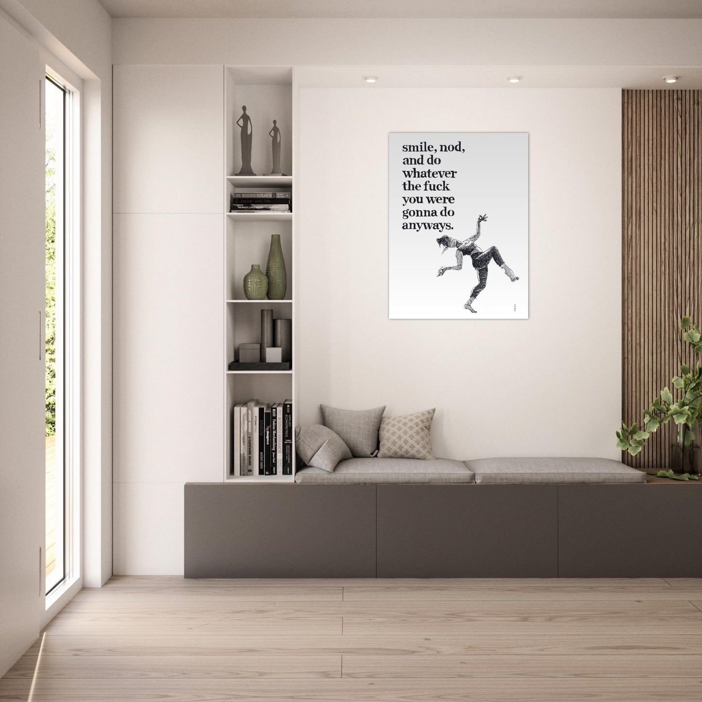 Smile And Nod, Funny Daily Affirmation: Wall Poster