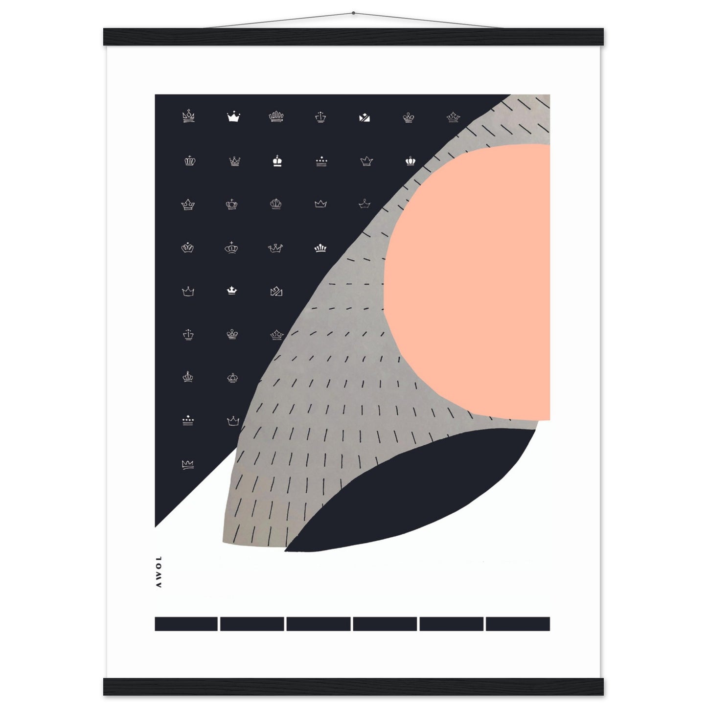 Scandinavian Art Print With Minimalist Pattern, Collage Art: Poster with Hanger