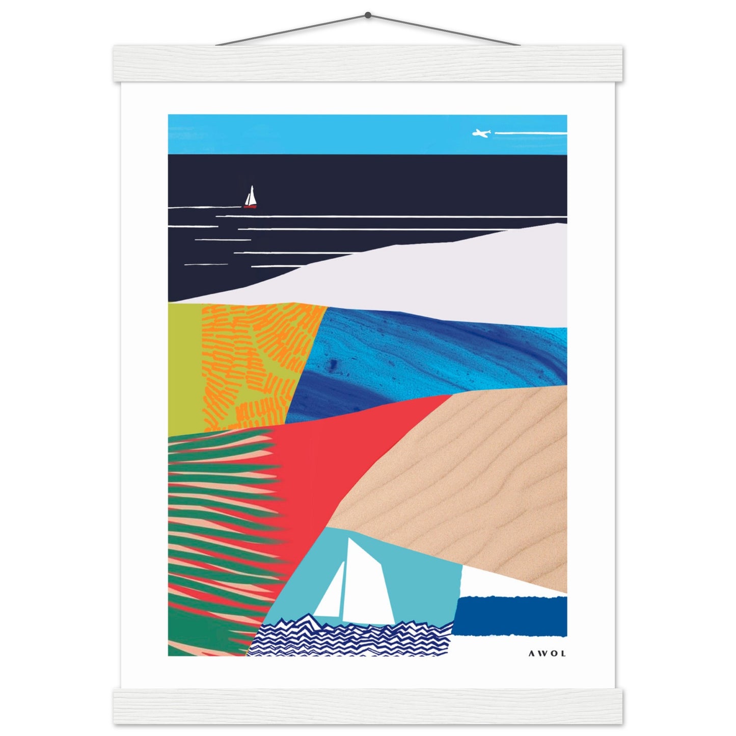 Tropical Paradise Art Print, Abstract Vacation Art: Poster with Hanger
