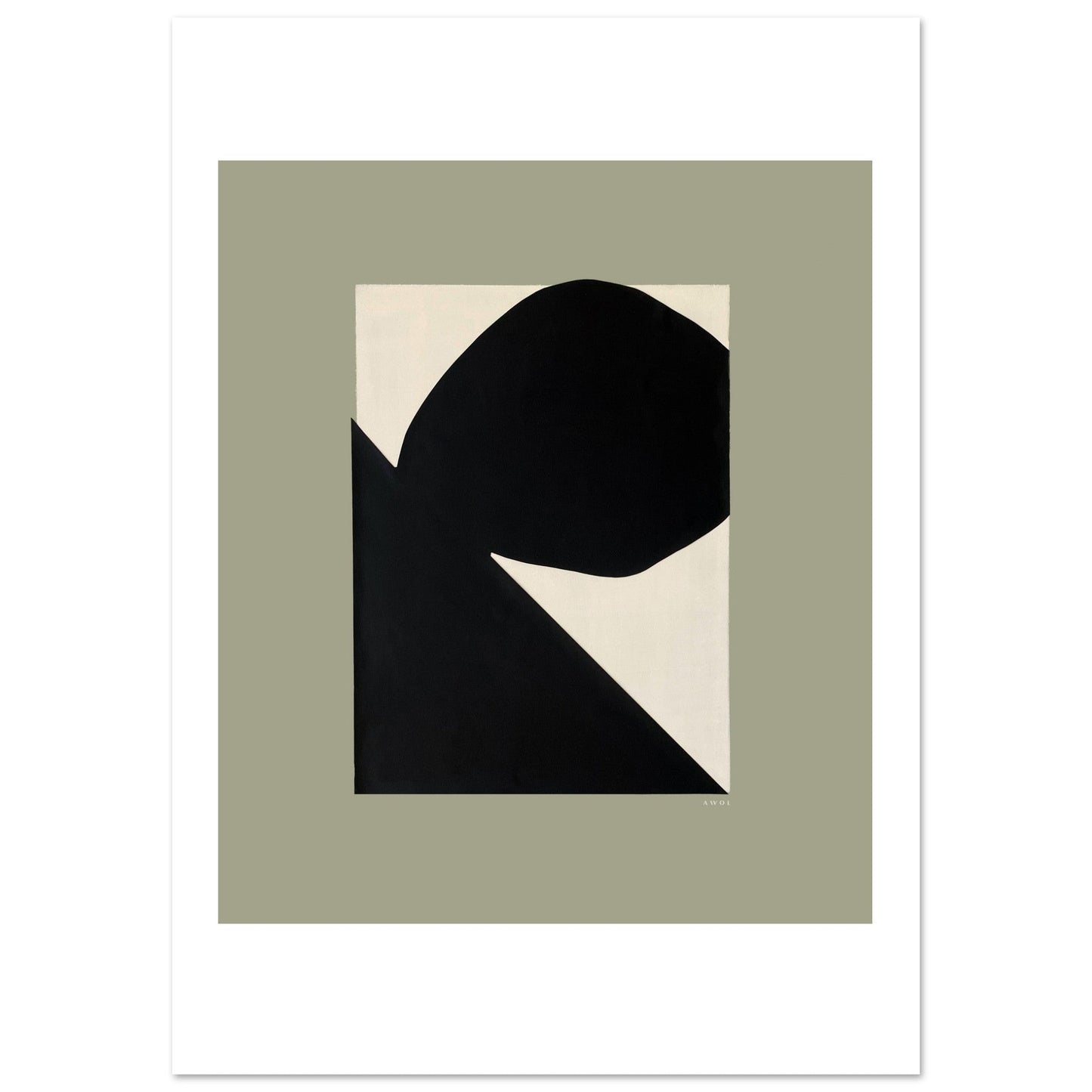 Abstract Art, Mountain Landscape With Boulder, Premium Matte Paper Poster - Creations Awol
