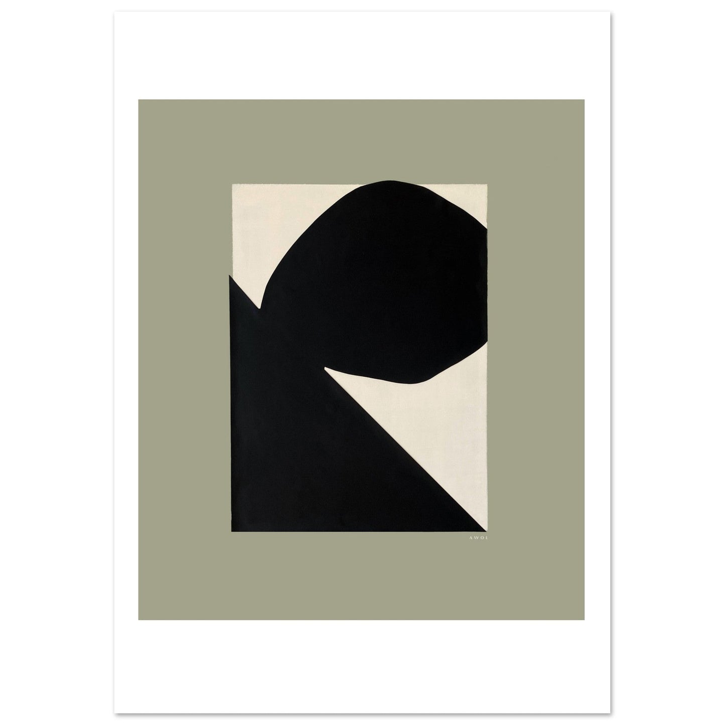 Abstract Art, Mountain Landscape With Boulder, Premium Matte Paper Poster - Creations Awol
