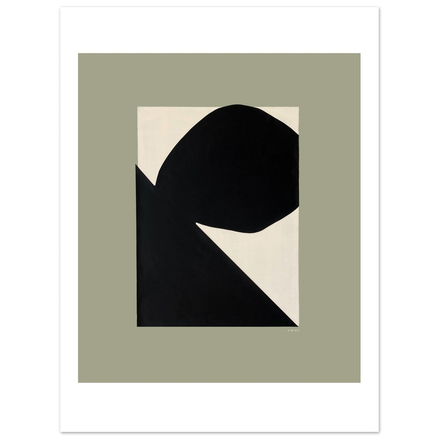 Abstract Art, Mountain Landscape With Boulder, Premium Matte Paper Poster - Creations Awol