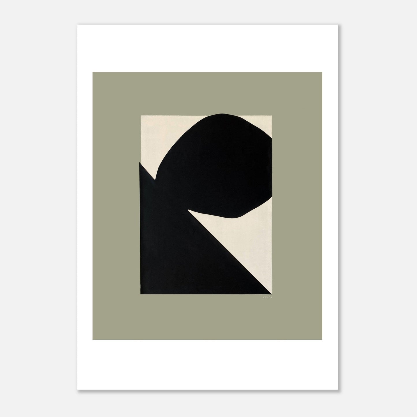 Abstract Art, Mountain Landscape With Boulder, Premium Matte Paper Poster - Creations Awol