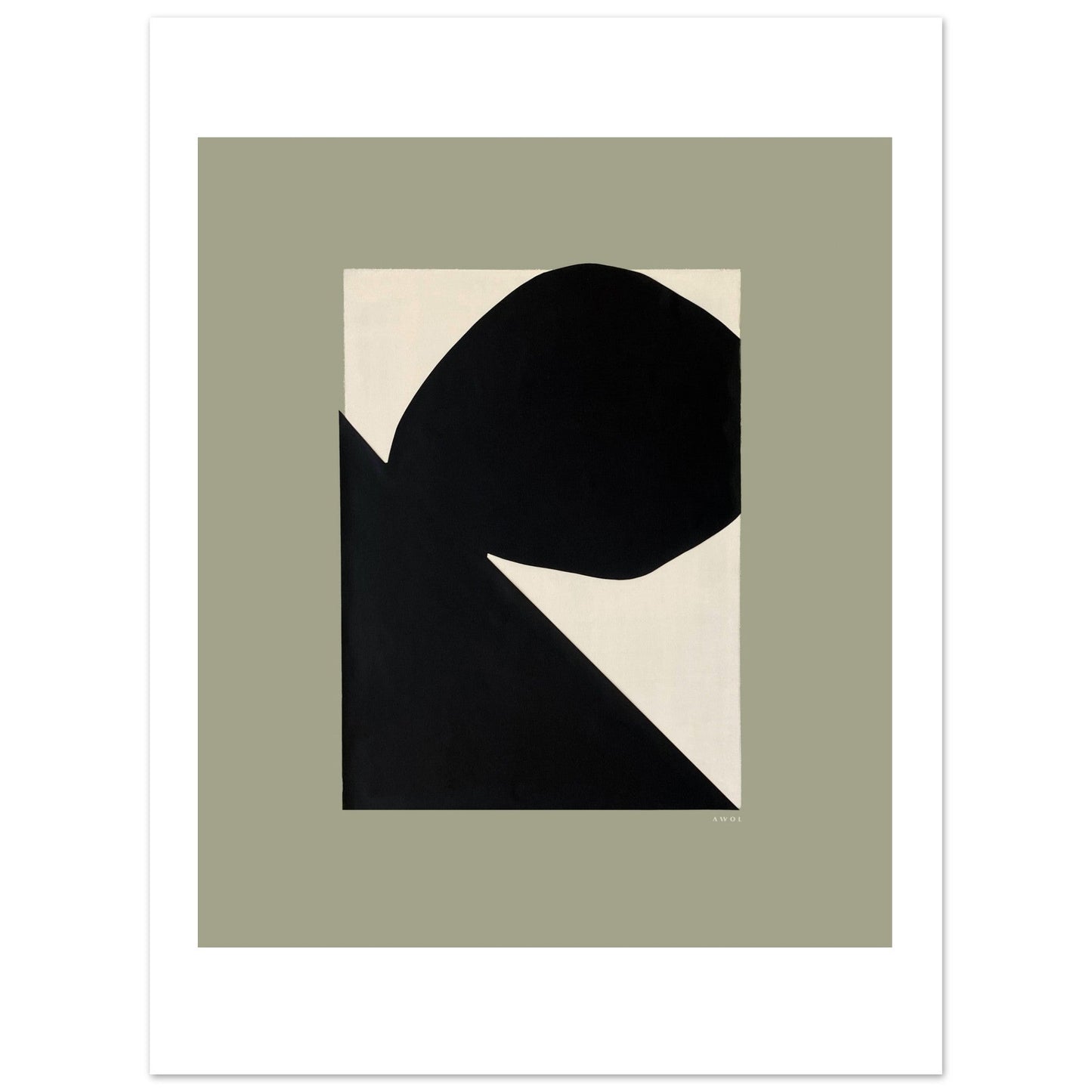 Abstract Art, Mountain Landscape With Boulder, Premium Matte Paper Poster - Creations Awol