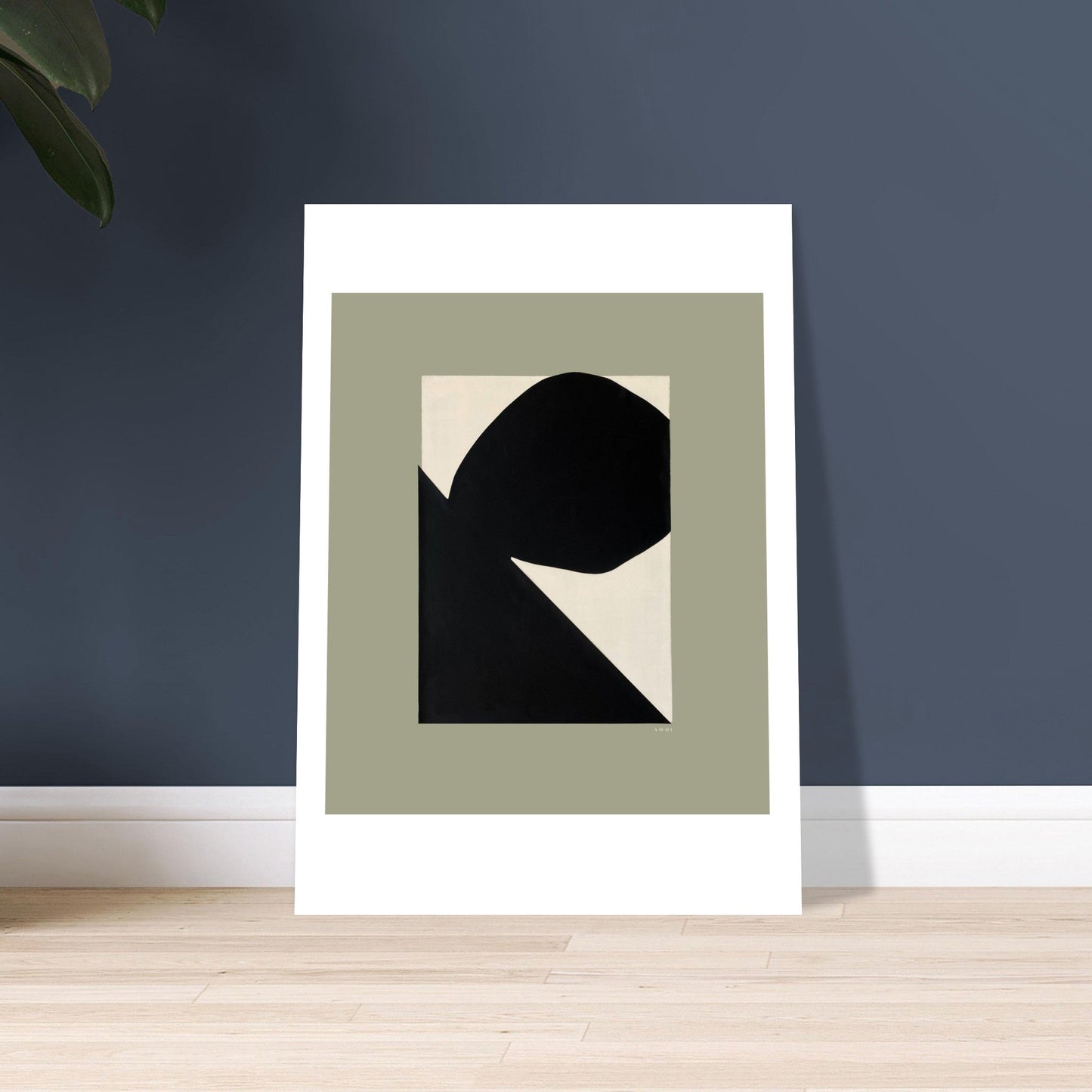Abstract Art, Mountain Landscape With Boulder, Premium Matte Paper Poster - Creations Awol