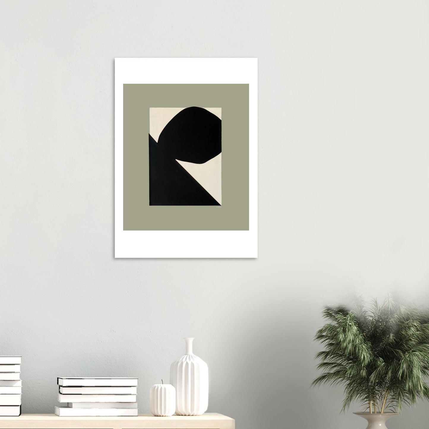 Abstract Art, Mountain Landscape With Boulder, Premium Matte Paper Poster - Creations Awol