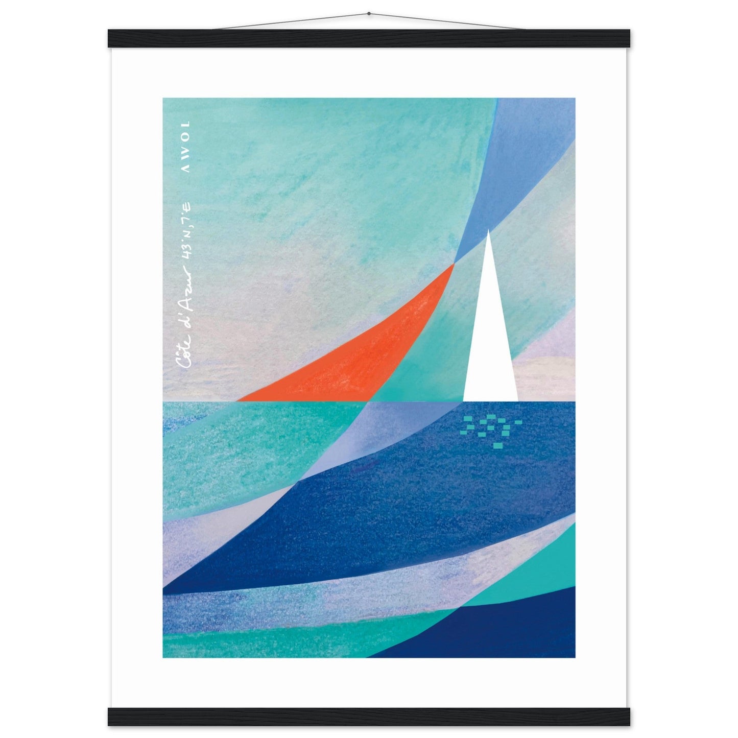 Abstract Art With Sailboat On The Mediterranean Sea: Poster with Hanger - Creations Awol