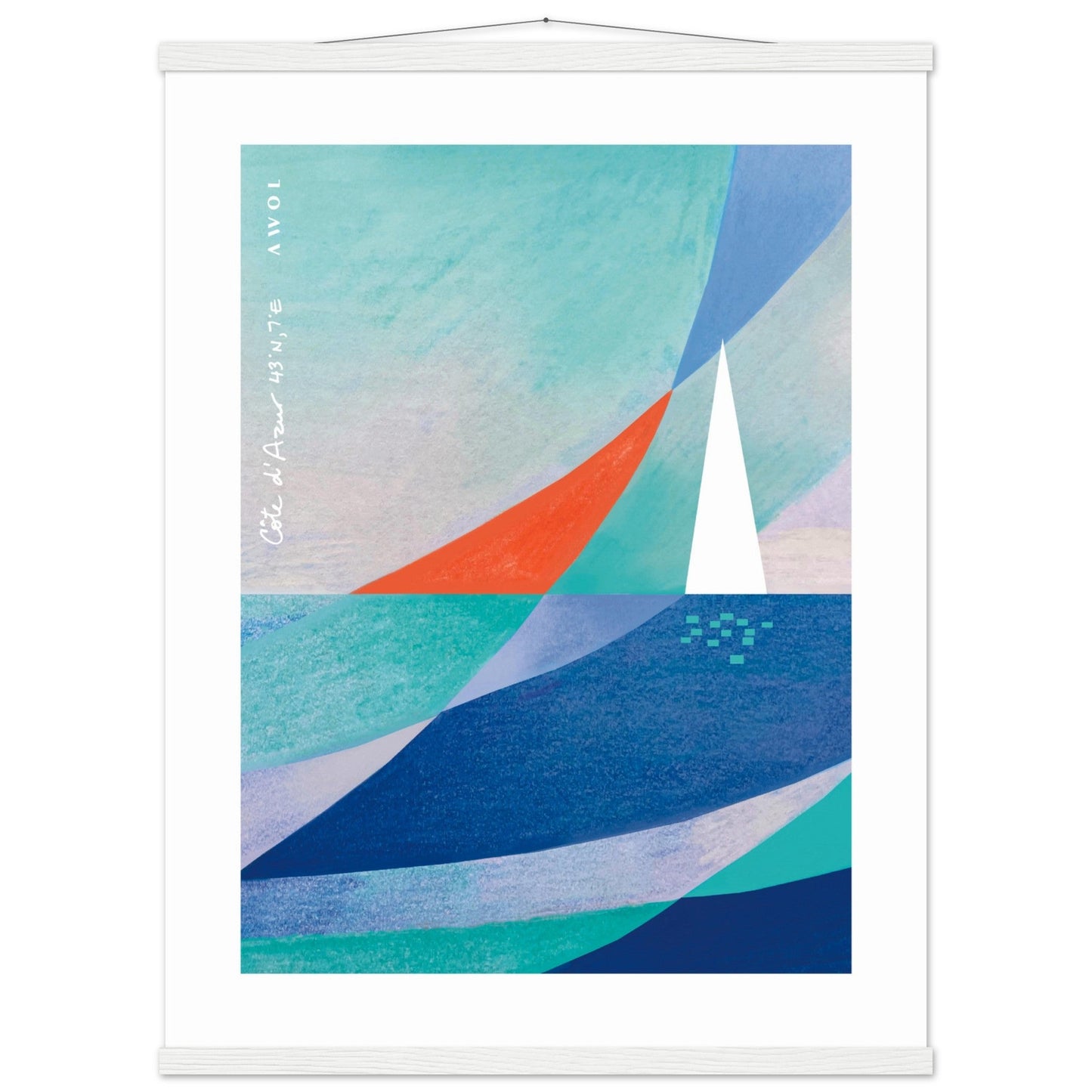 Abstract Art With Sailboat On The Mediterranean Sea: Poster with Hanger - Creations Awol