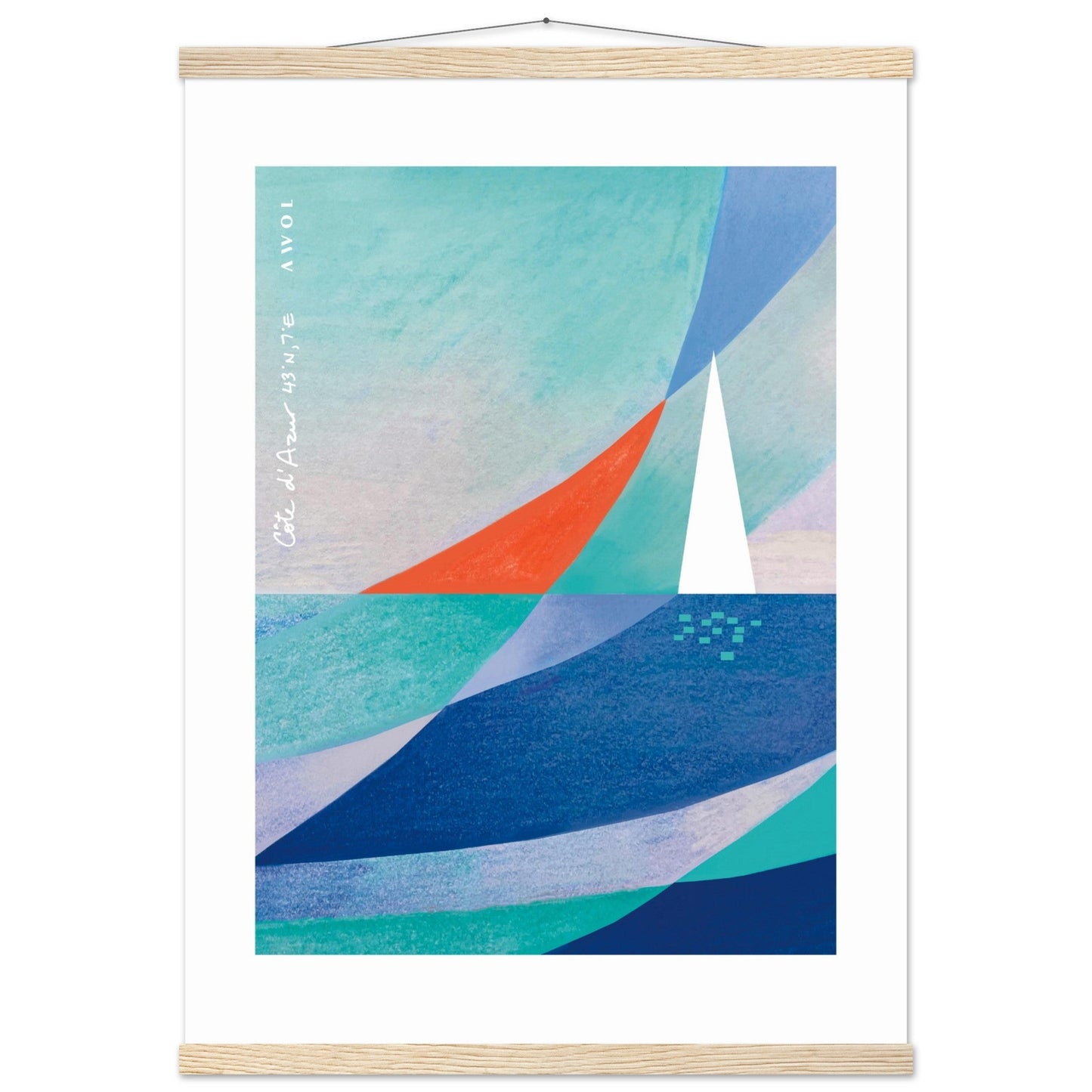 Abstract Art With Sailboat On The Mediterranean Sea: Poster with Hanger - Creations Awol
