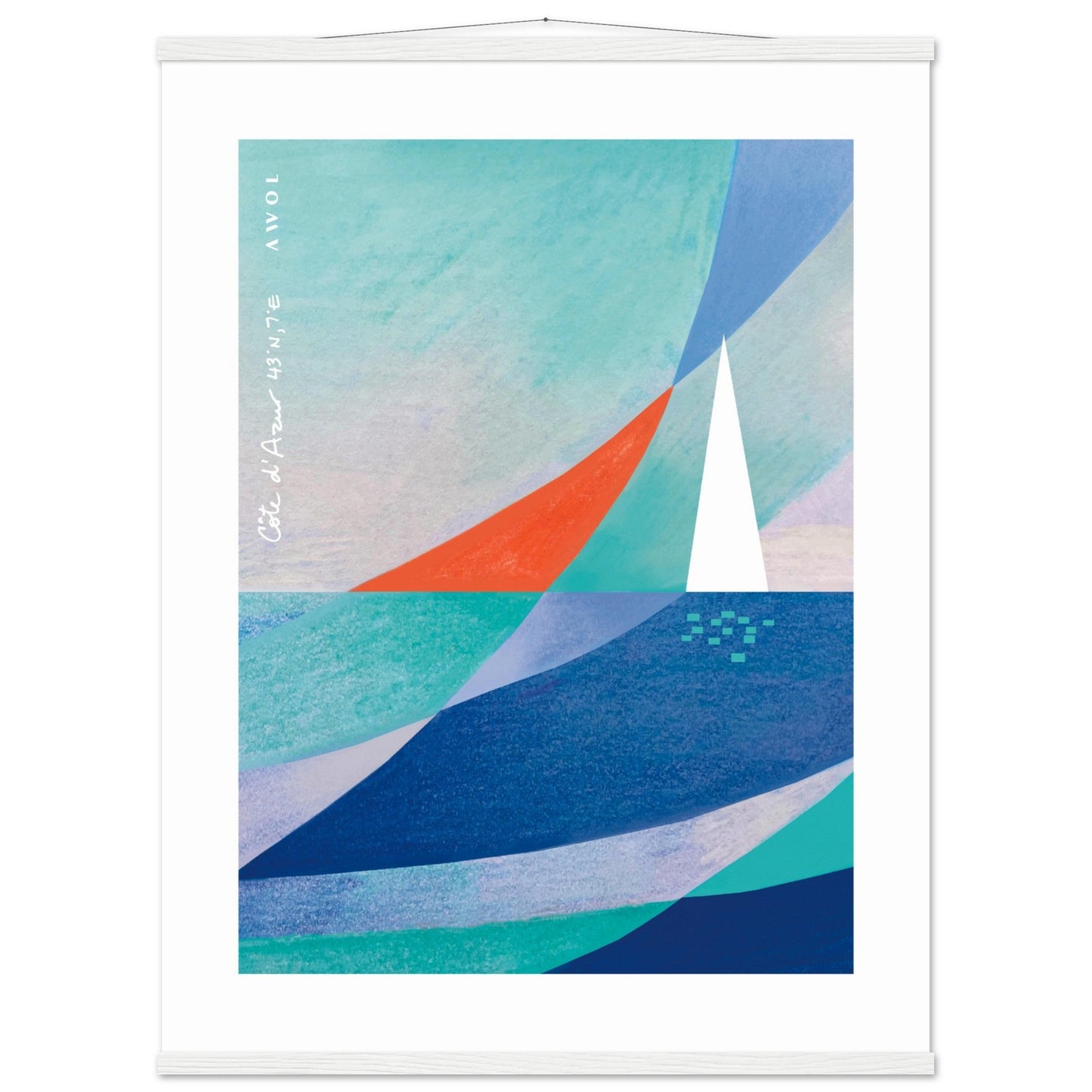 Abstract Art With Sailboat On The Mediterranean Sea: Poster with Hanger - Creations Awol
