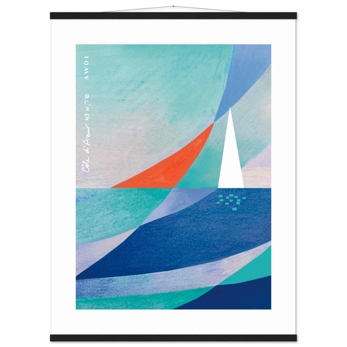 Abstract Art With Sailboat On The Mediterranean Sea: Poster with Hanger - Creations Awol