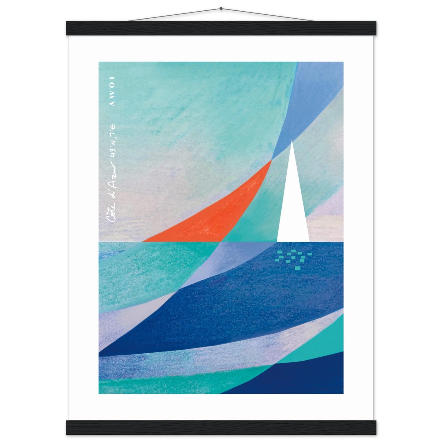 Abstract Art With Sailboat On The Mediterranean Sea: Poster with Hanger - Creations Awol