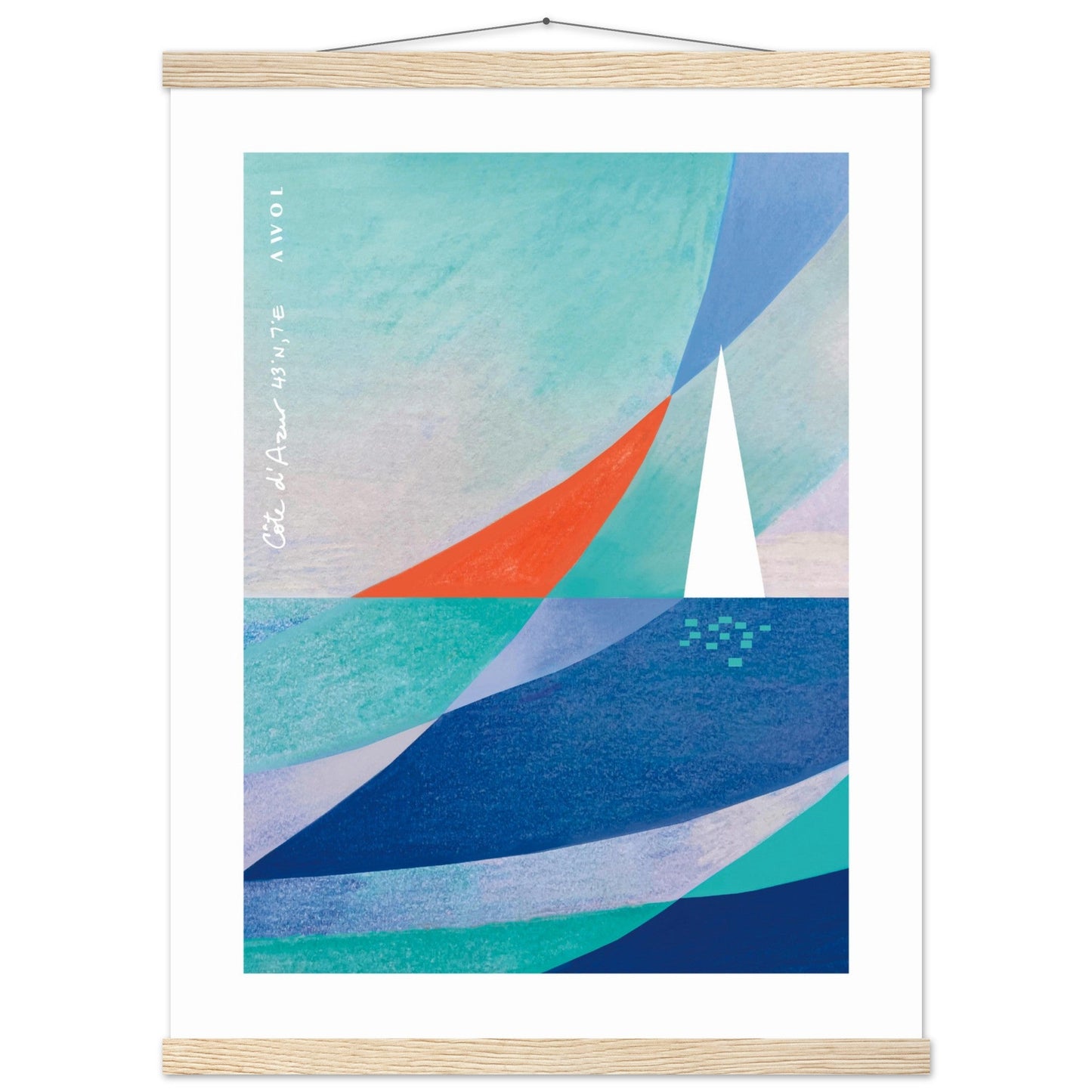 Abstract Art With Sailboat On The Mediterranean Sea: Poster with Hanger - Creations Awol