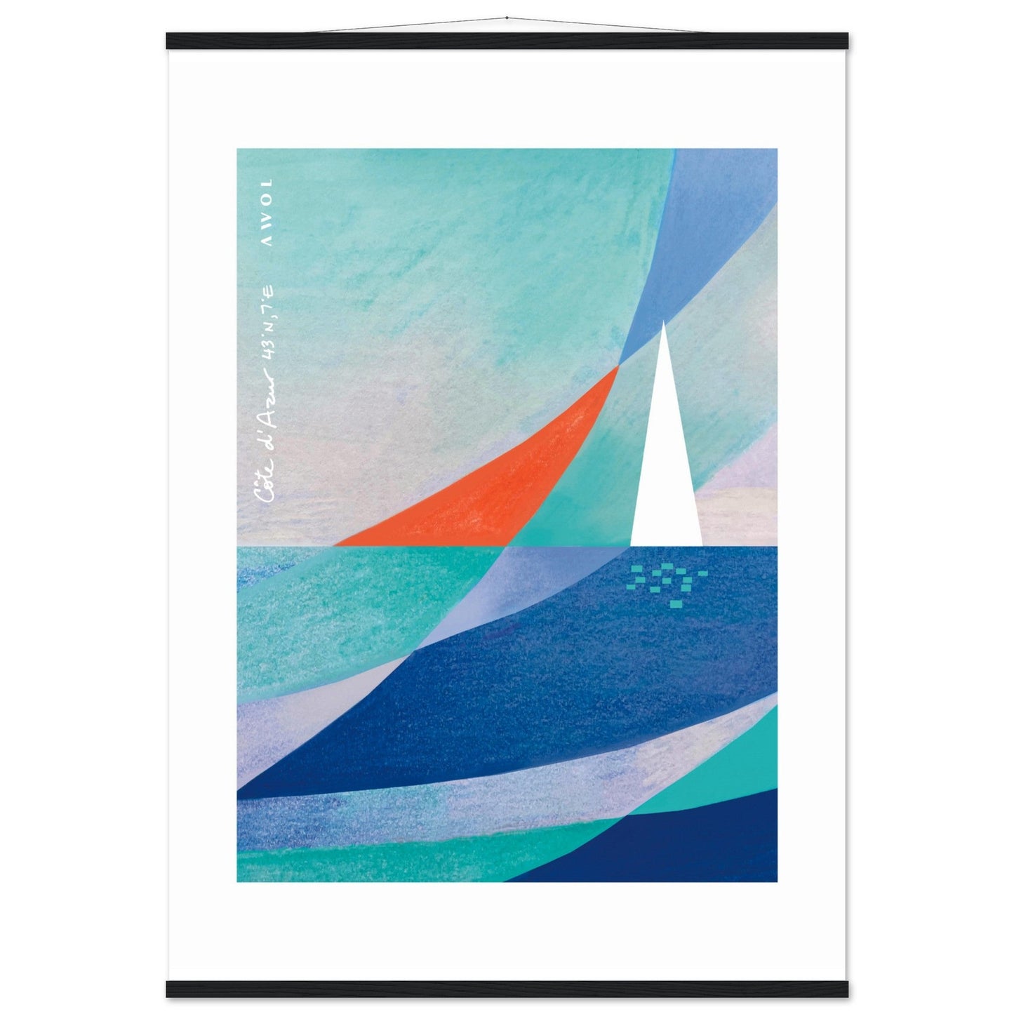 Abstract Art With Sailboat On The Mediterranean Sea: Poster with Hanger - Creations Awol
