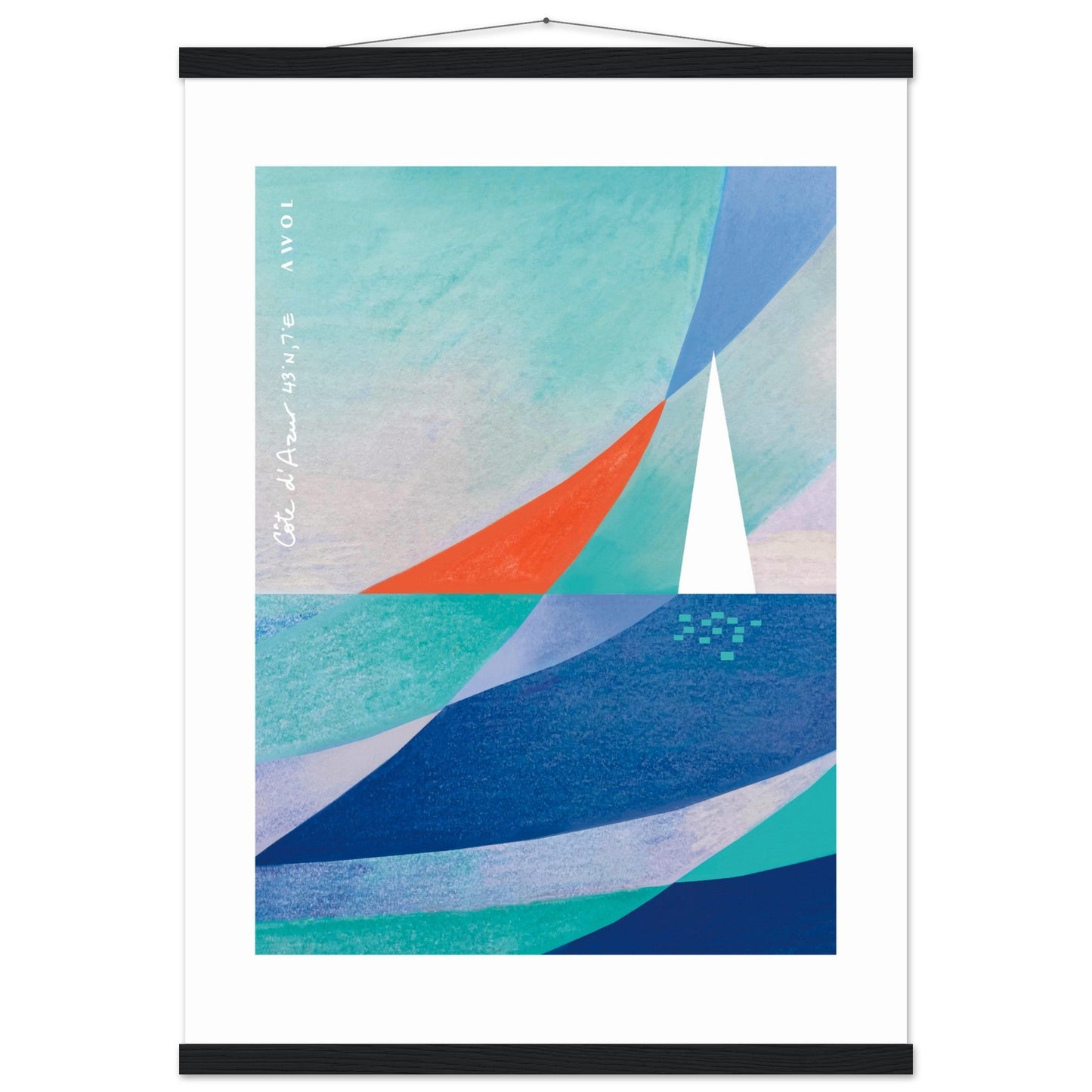 Abstract Art With Sailboat On The Mediterranean Sea: Poster with Hanger - Creations Awol