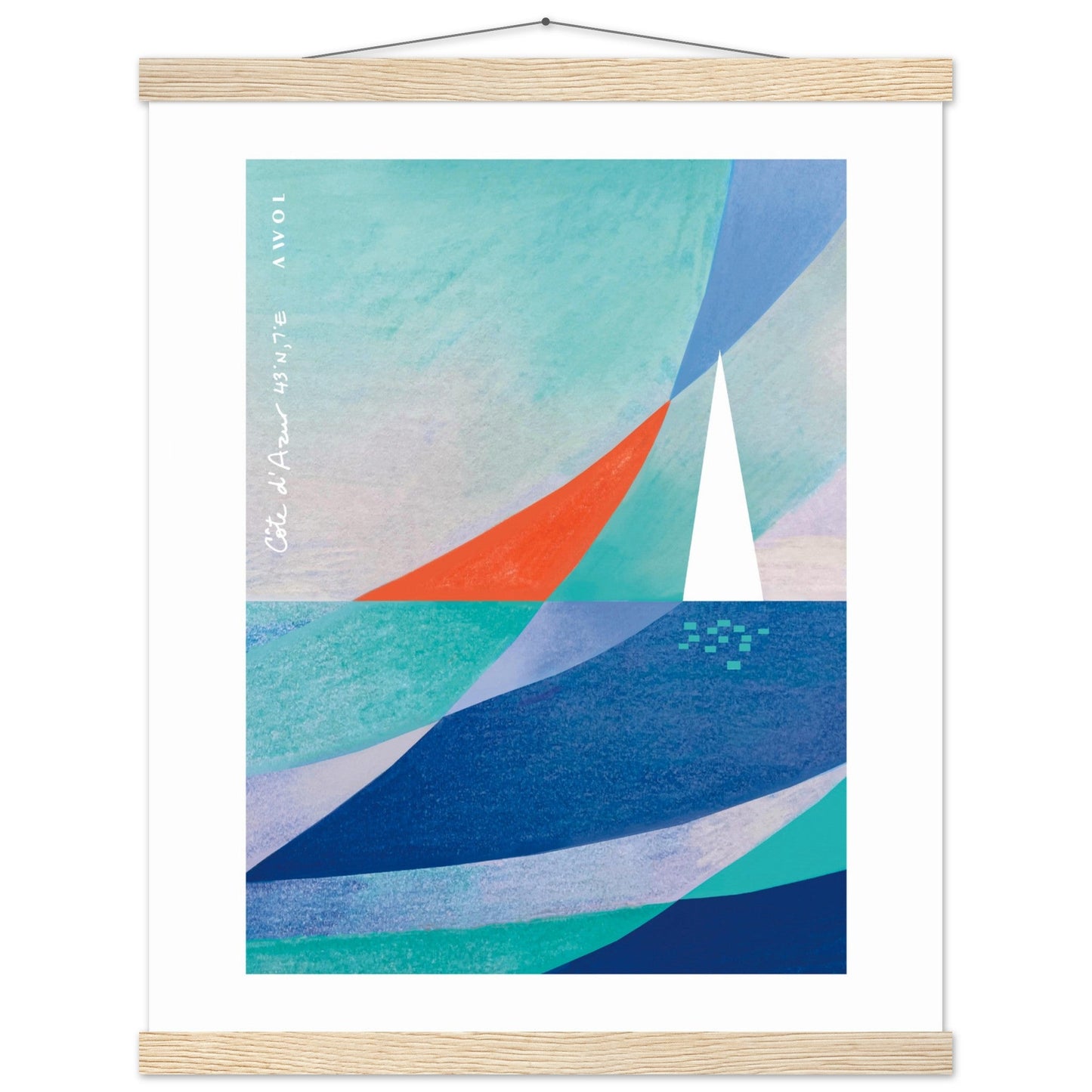 Abstract Art With Sailboat On The Mediterranean Sea: Poster with Hanger - Creations Awol