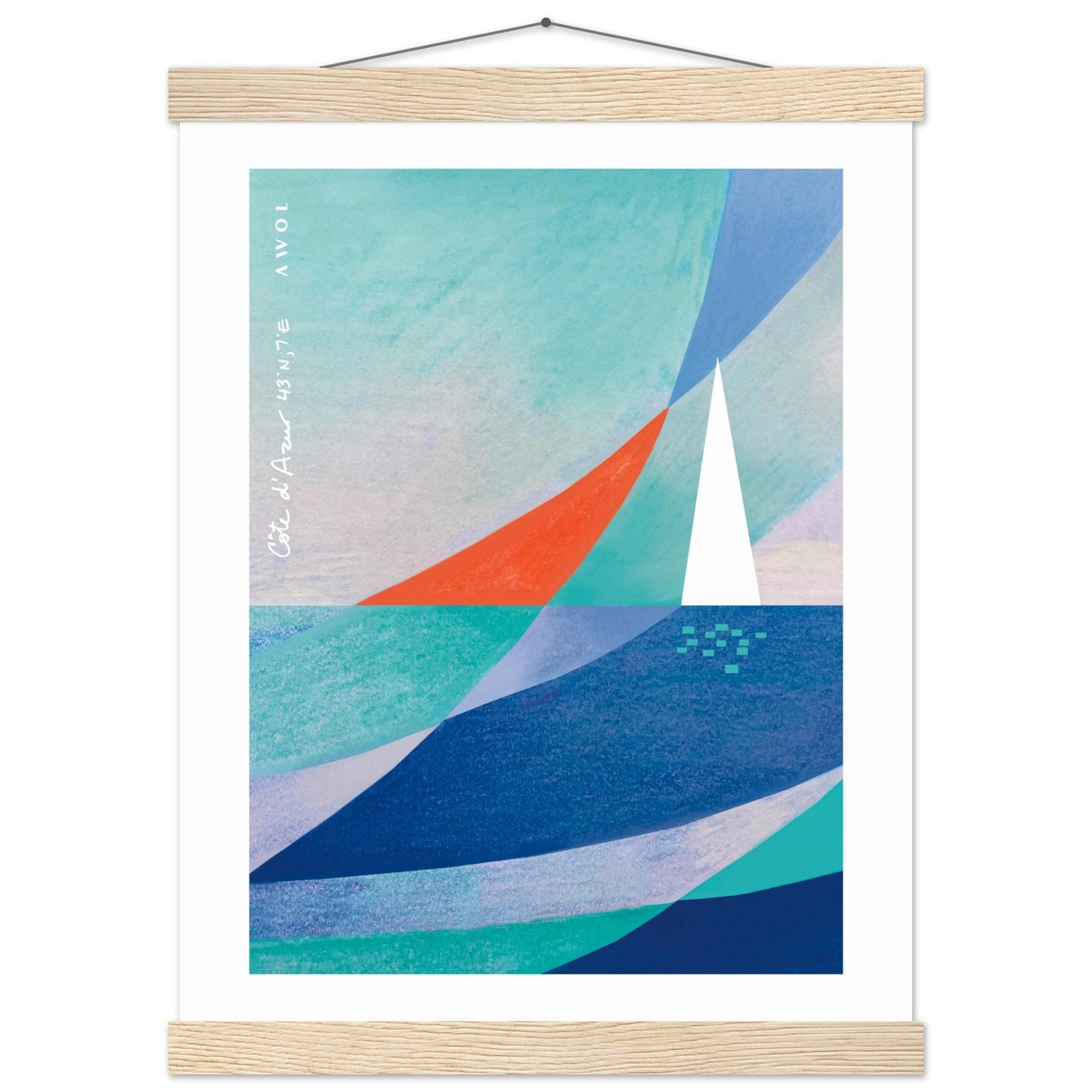 Abstract Art With Sailboat On The Mediterranean Sea: Poster with Hanger - Creations Awol